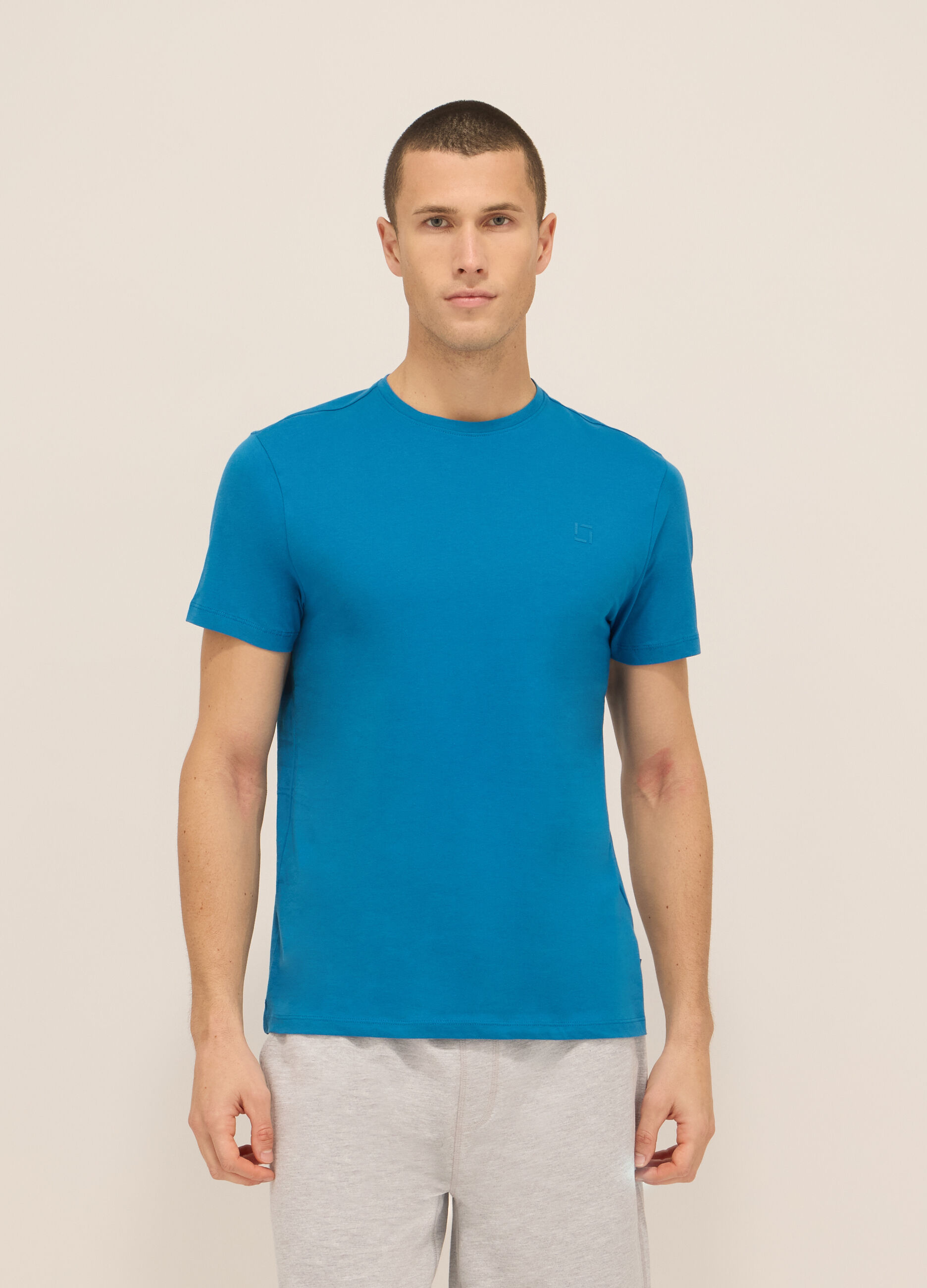 T-shirt girocollo in jersey di cotone uomo_0