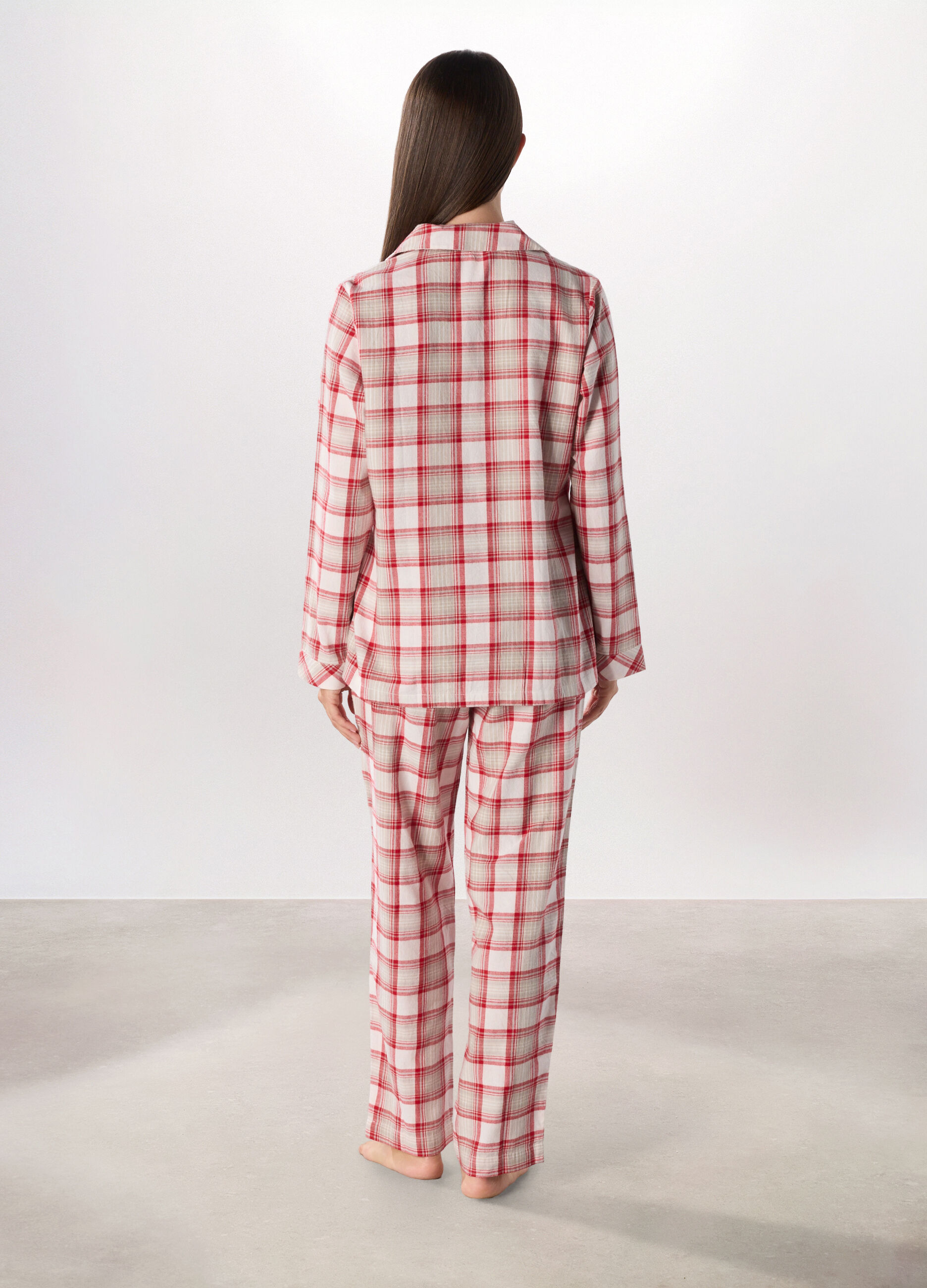 Set pigiama in flanella di puro cotone donna_1