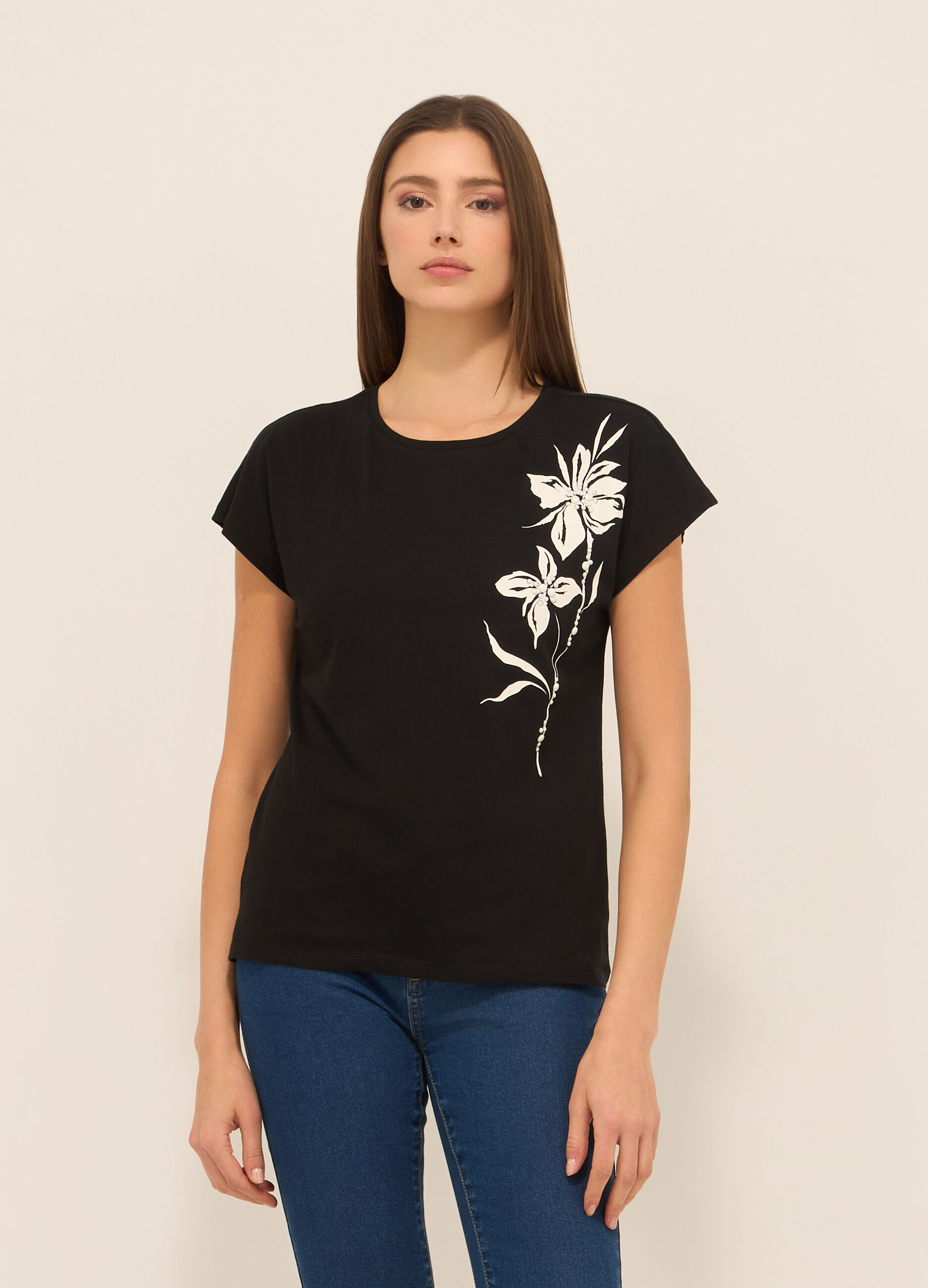 T-shirt in puro cotone donna_0