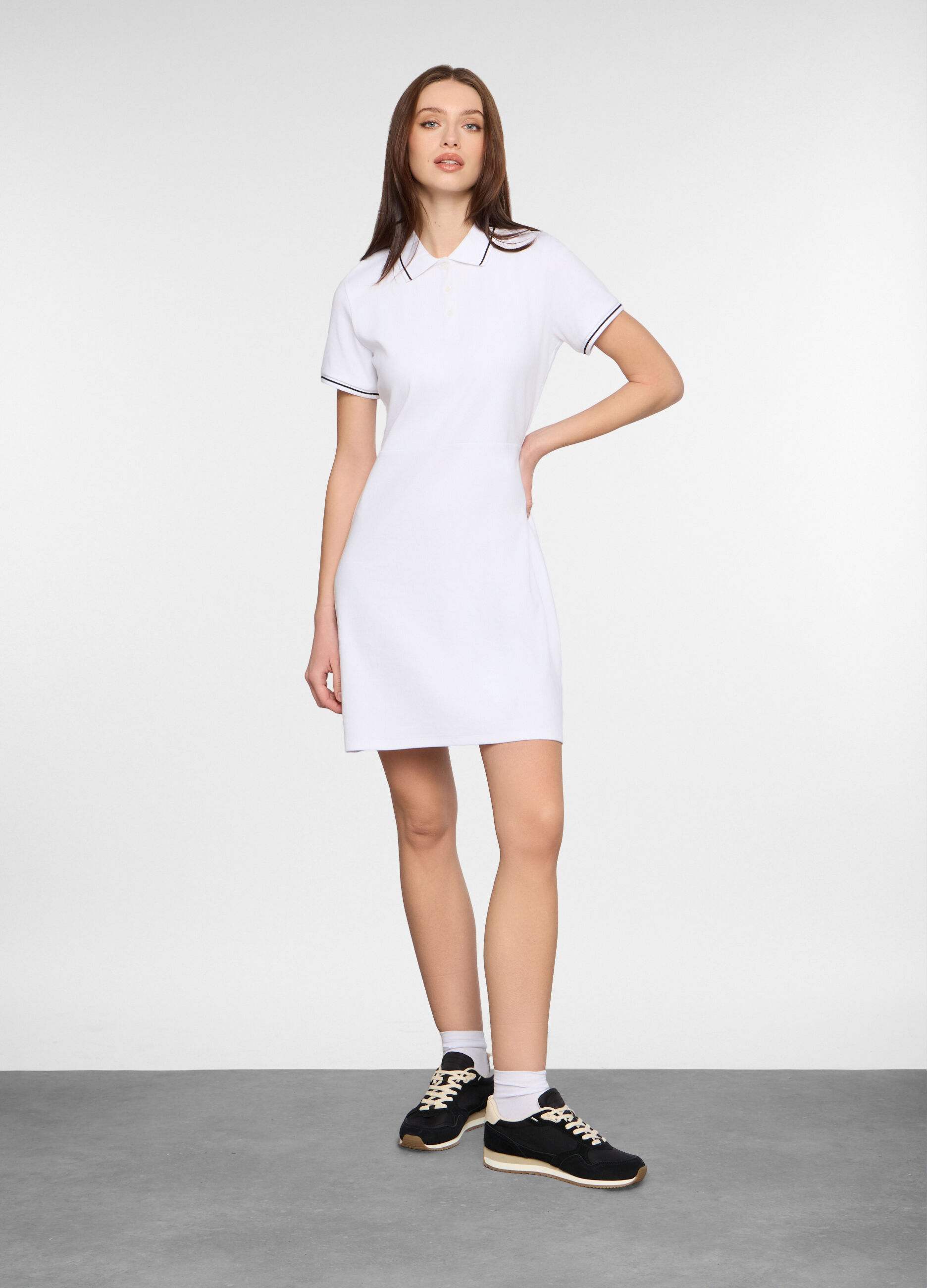 Abito corto in costina stretch donna_0