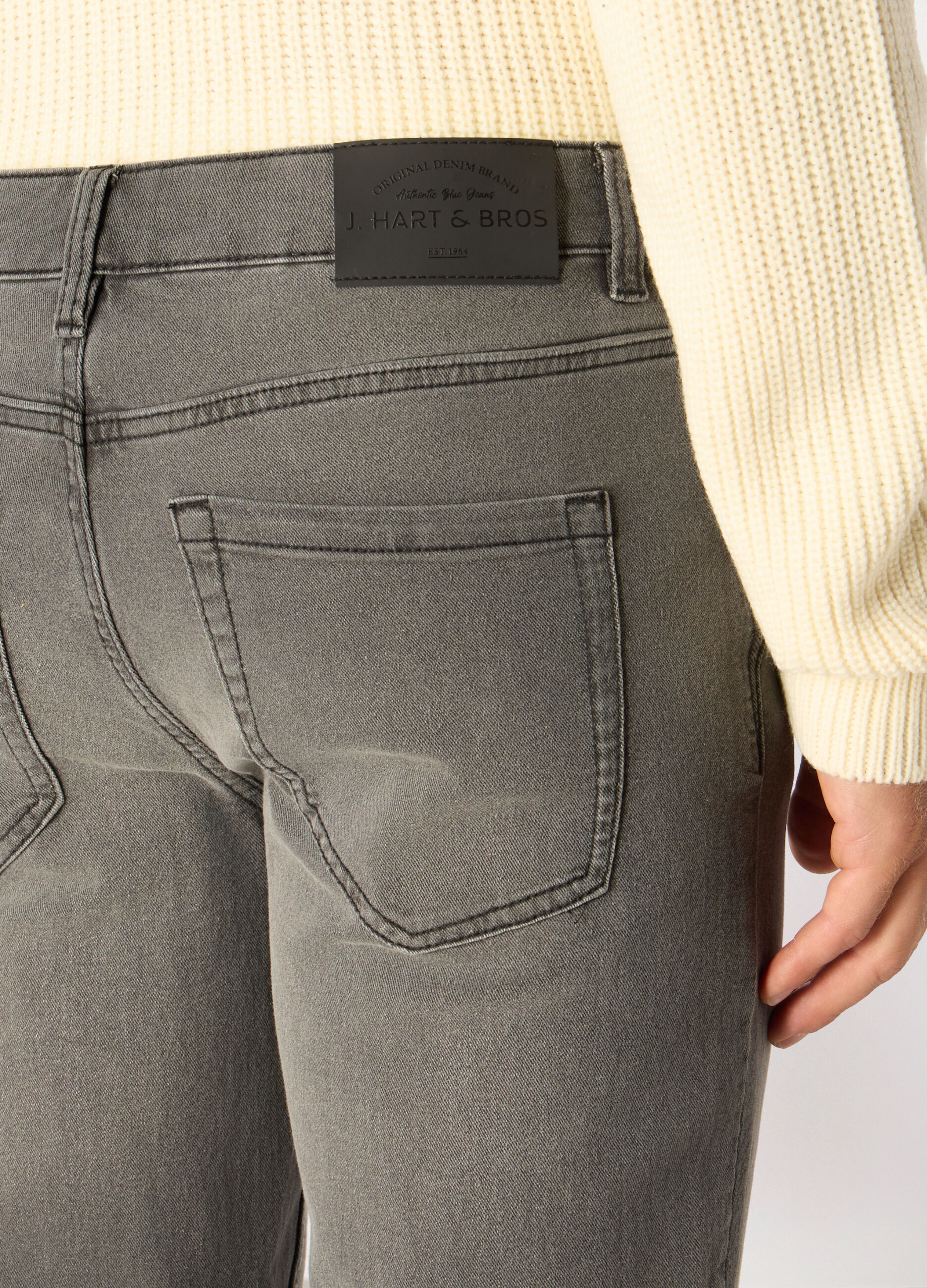 Jeans skinny fit in denim grigio uomo_2