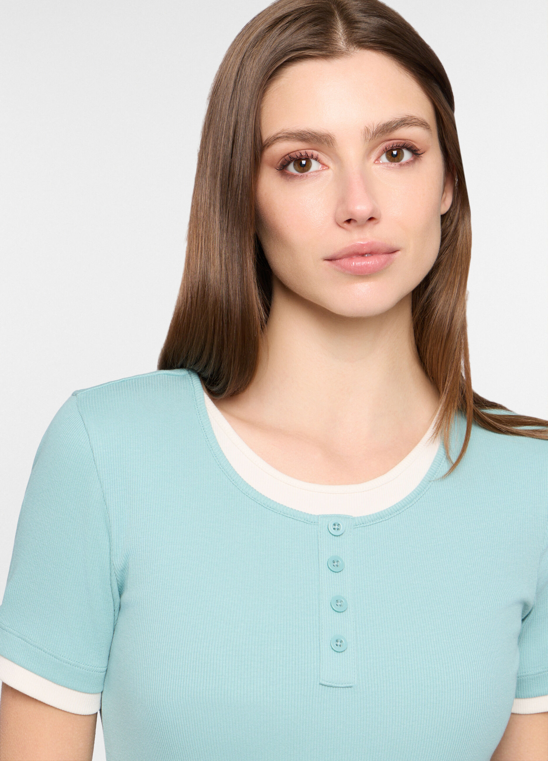 T-shirt girocollo stretch donna_2