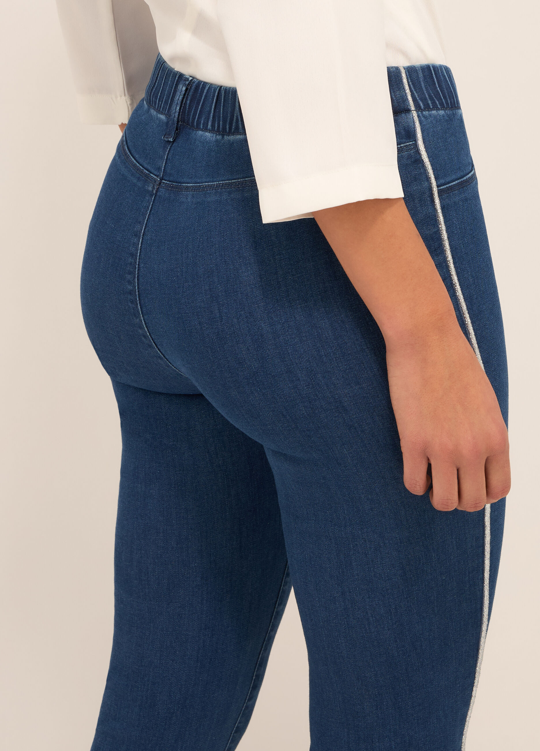 Jeggings in stretch denim di misto cotone donna_2