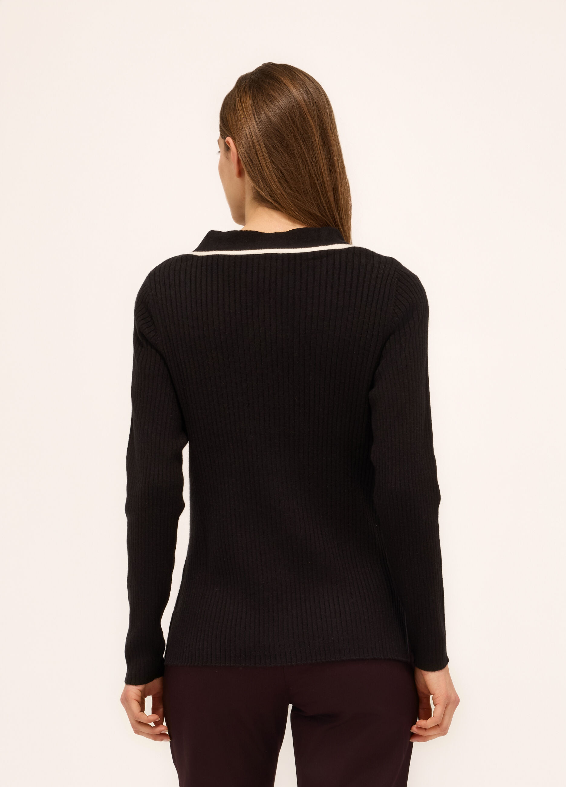 Pullover tricot in costina donna_1