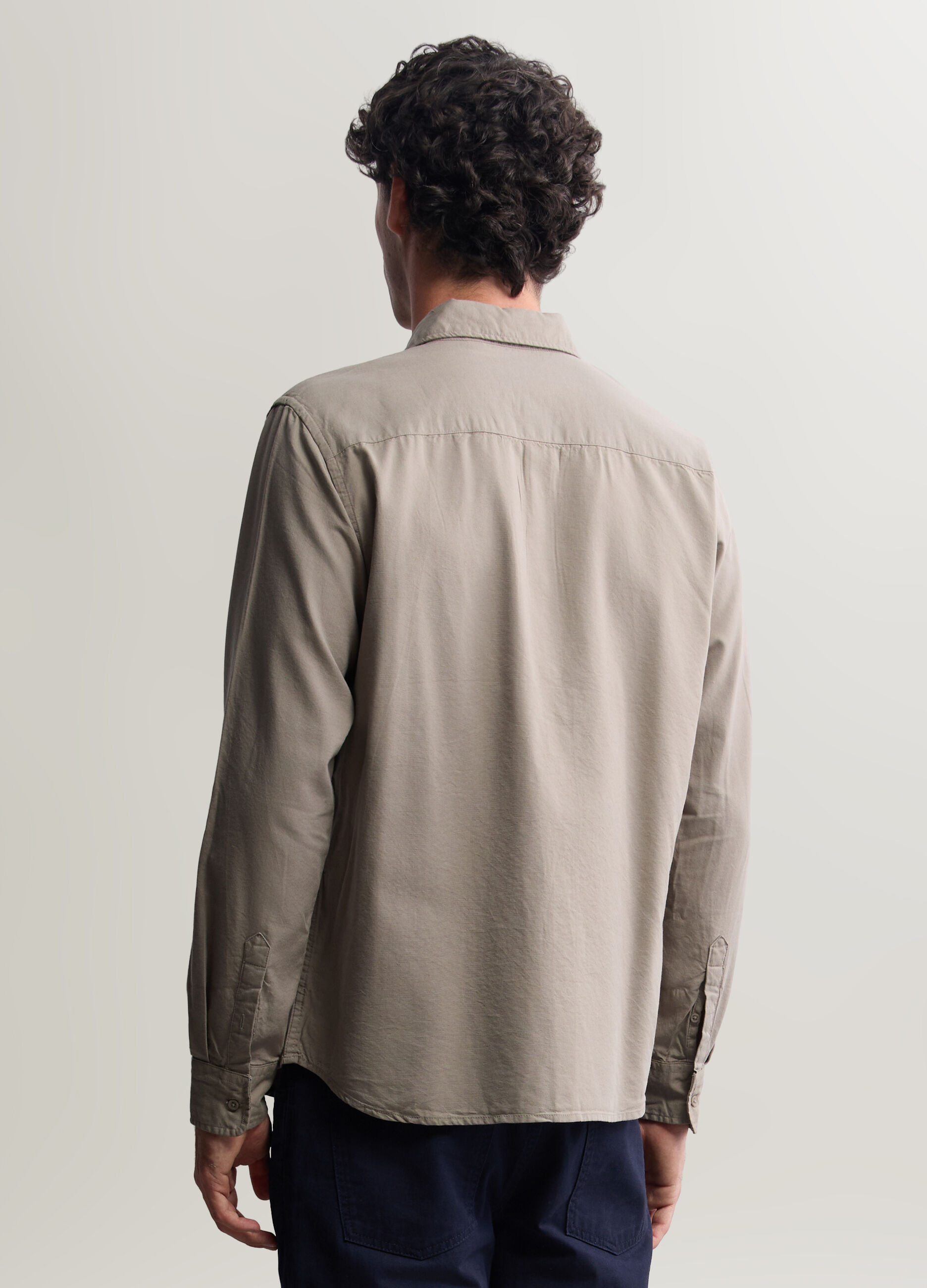 Camicia regular fit in cotone e viscosa uomo_1