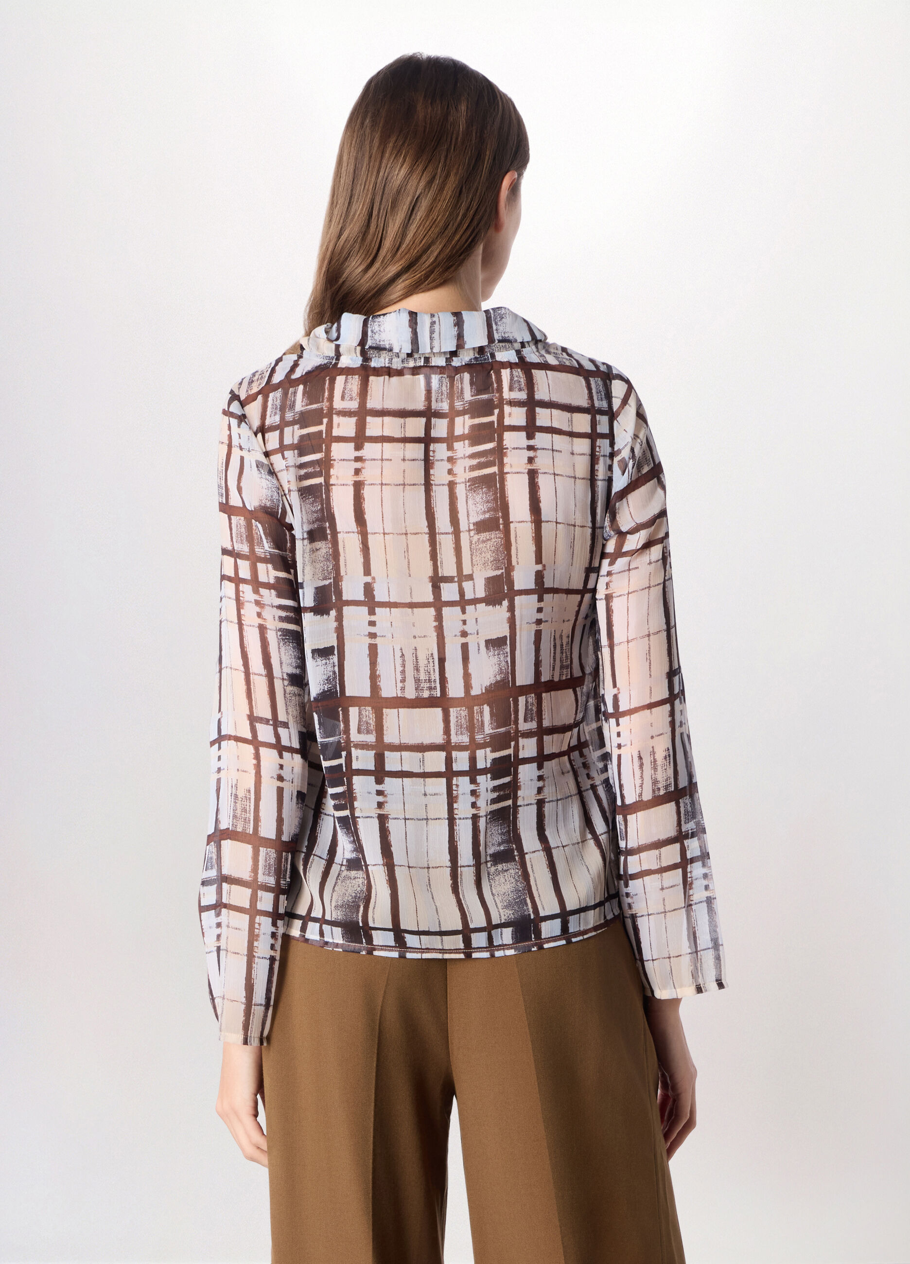 Blusa in chiffon con stampa donna_1