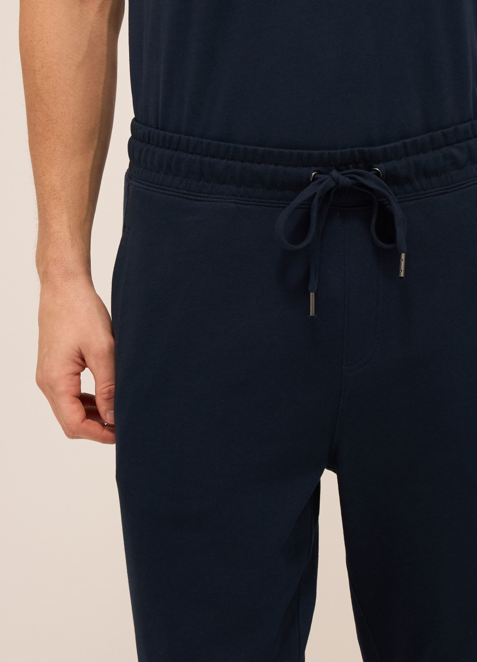 Jogger con coulisse in puro cotone uomo_2