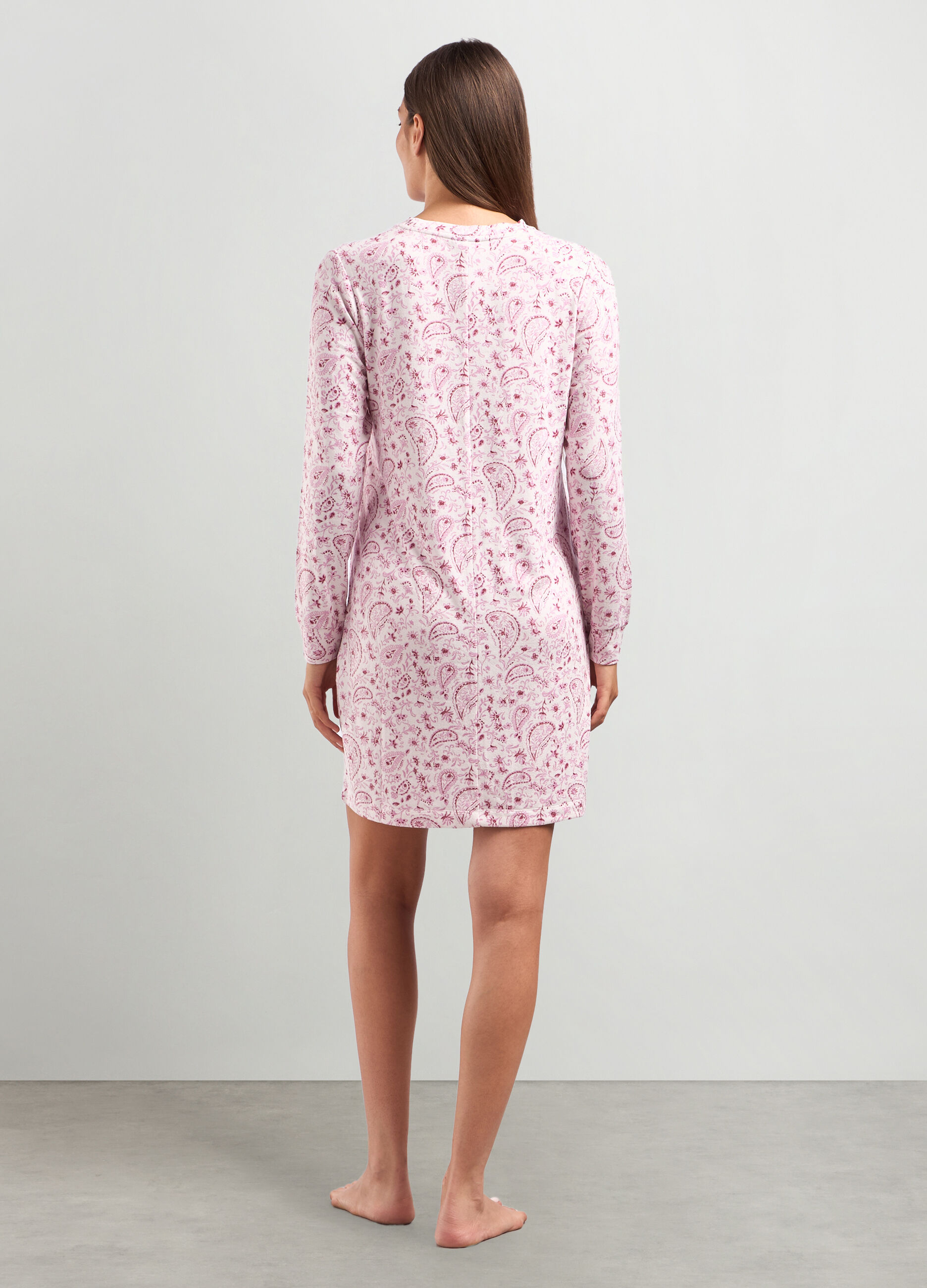 Camicia da notte con stampa all over donna_1