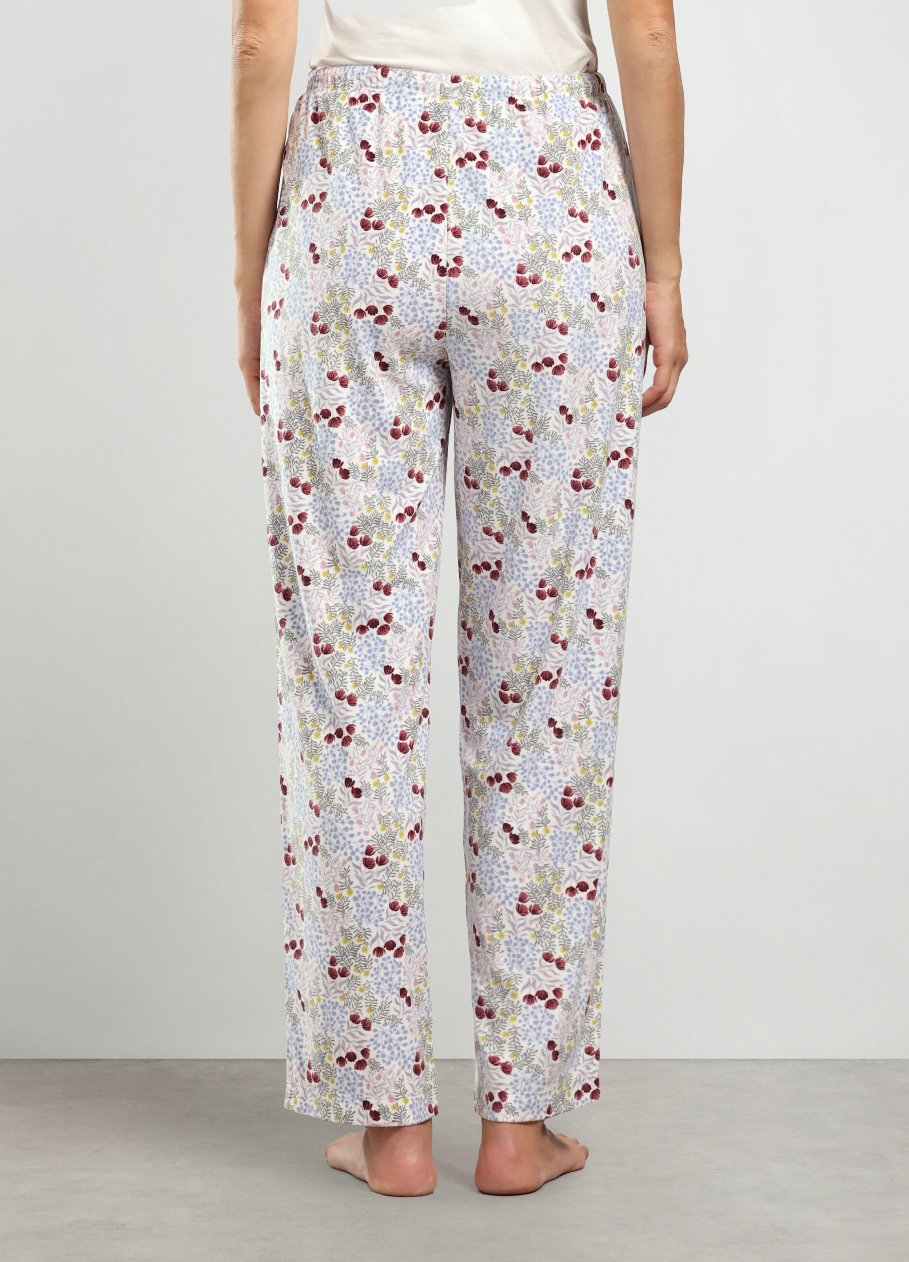 Pantaloni pigiama velour donna_1