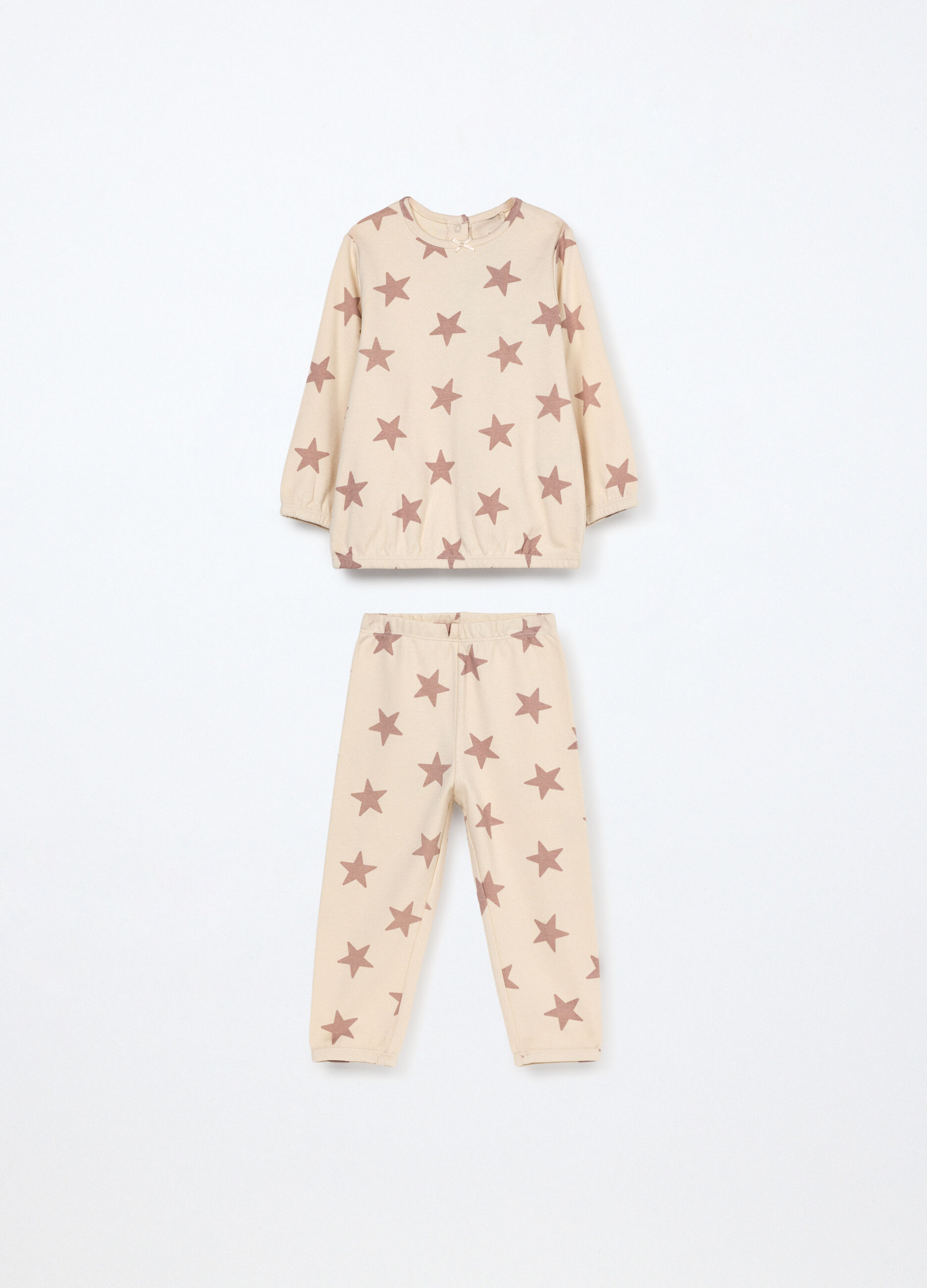 Set pigiama lungo in interlock di puro cotone neonato_0