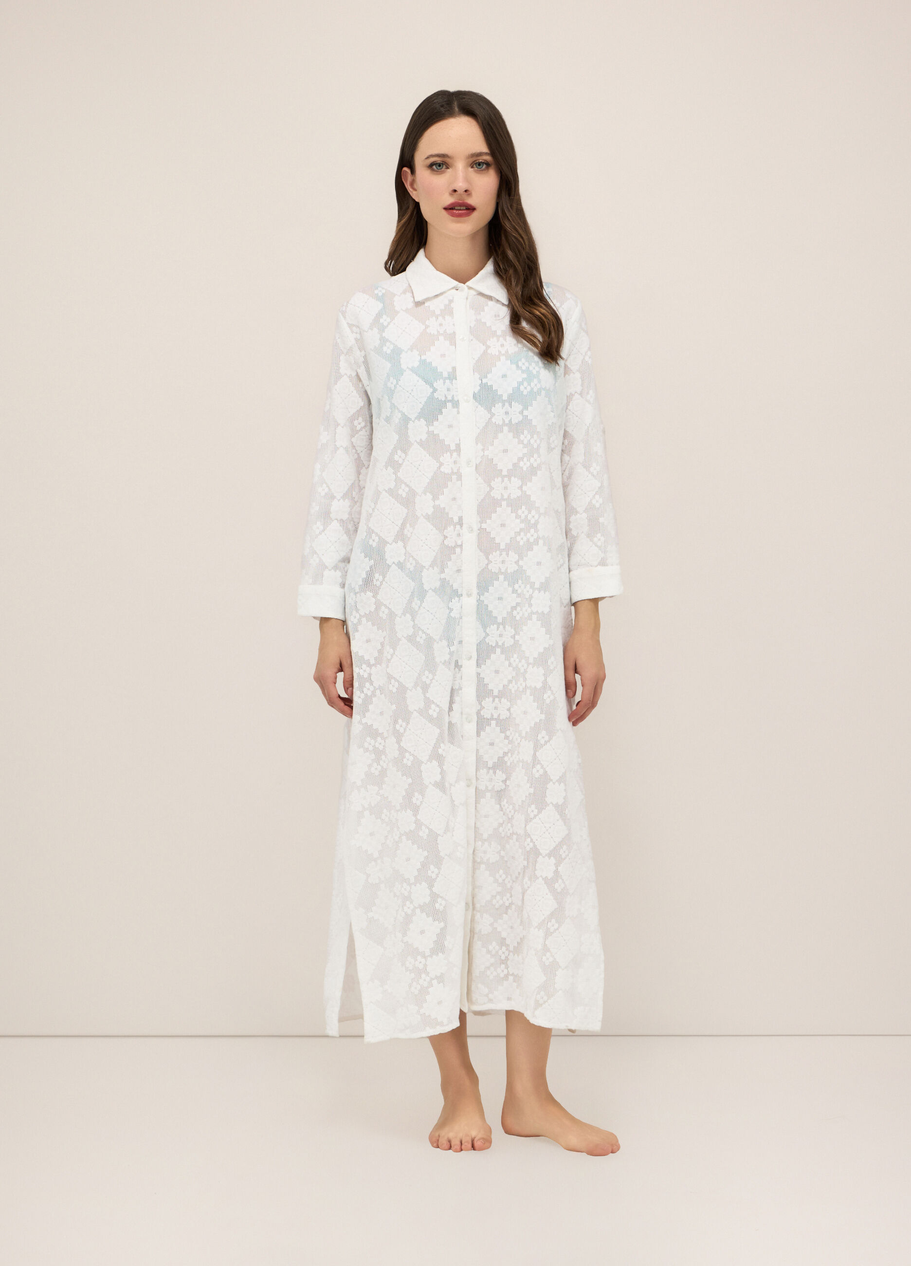 Vestito da spiaggia misto cotone donna_0
