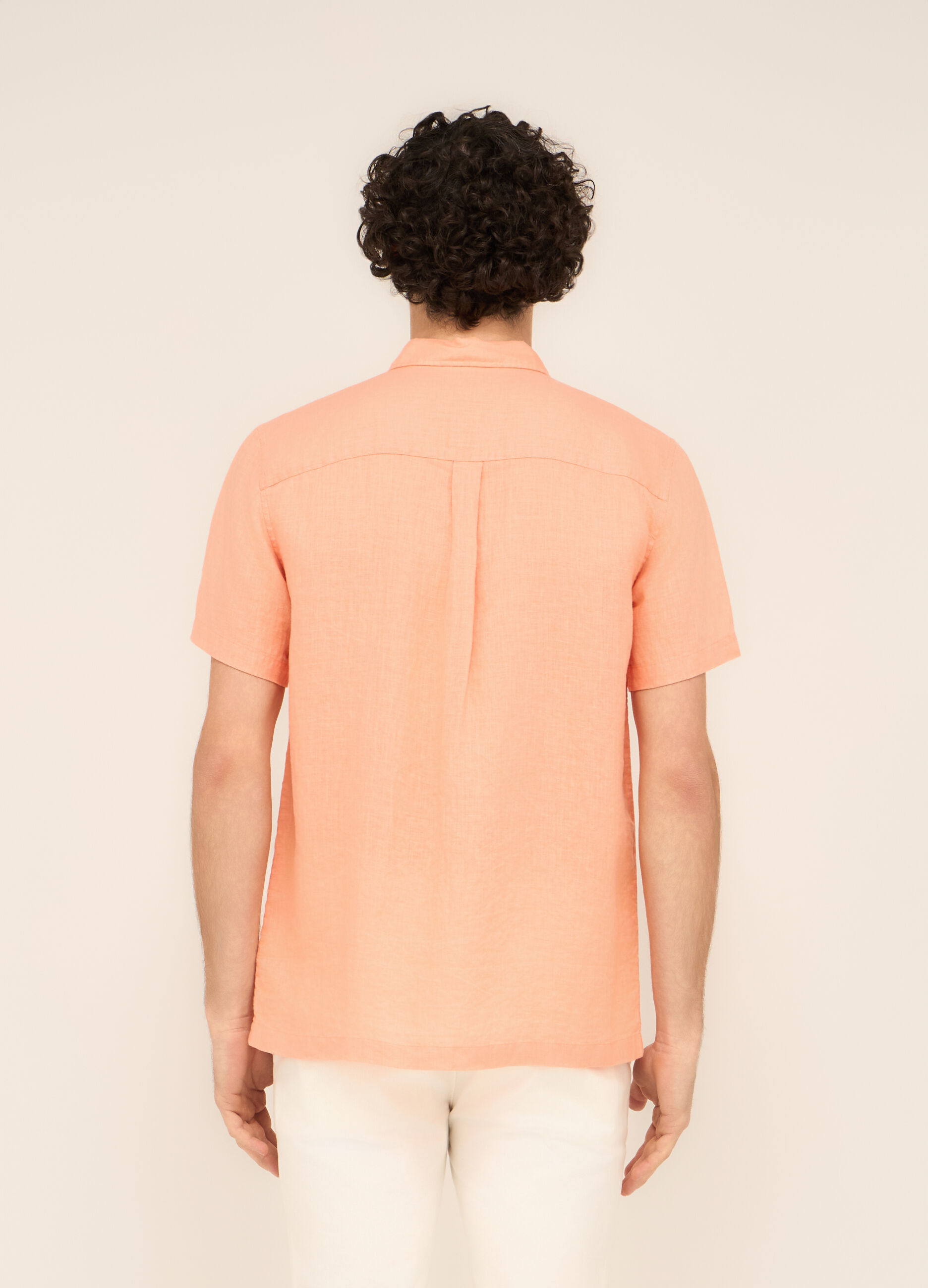 Camicia bowling in puro lino uomo_1