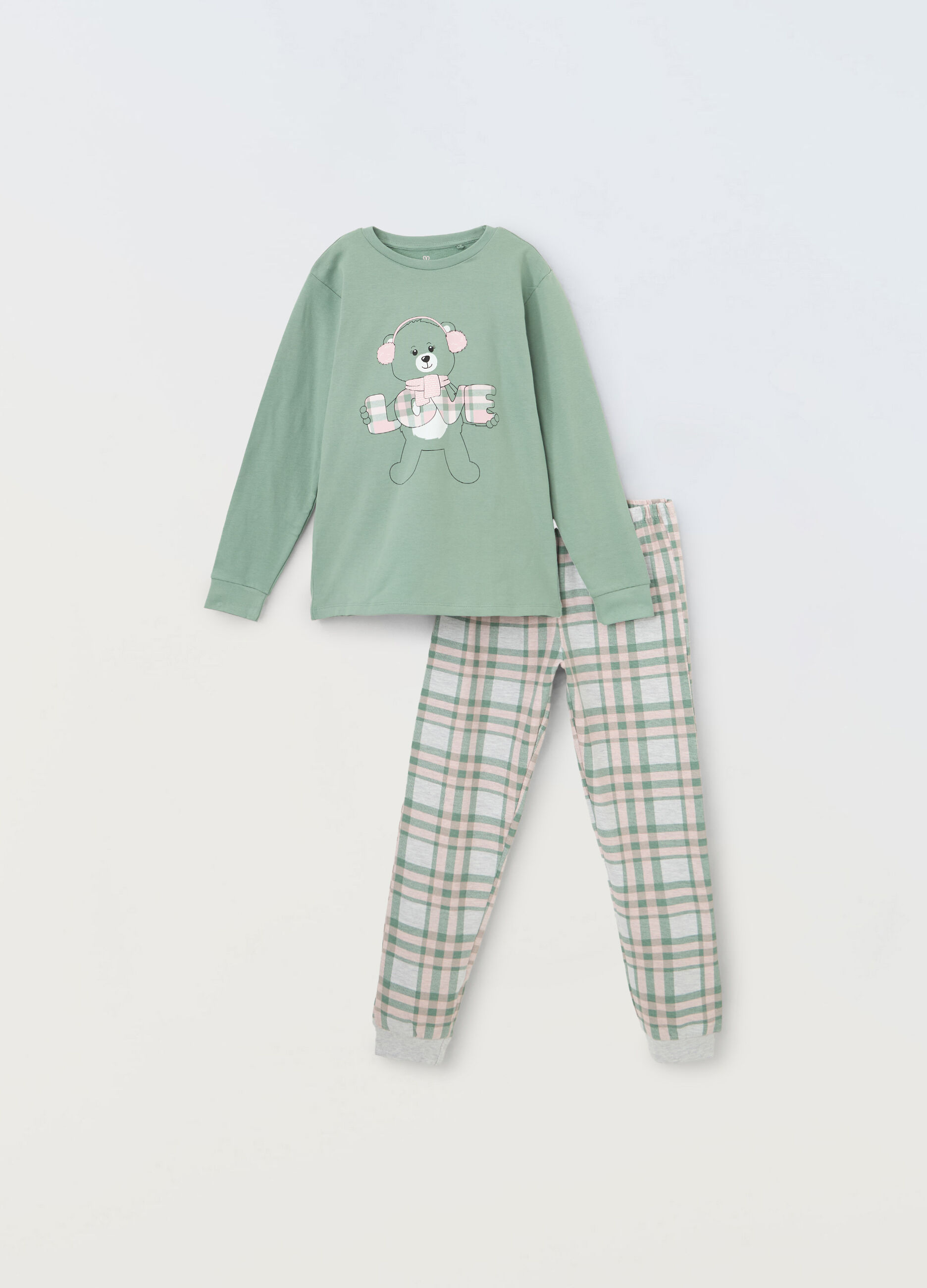 Set pigiama lungo in puro cotone ragazza_0