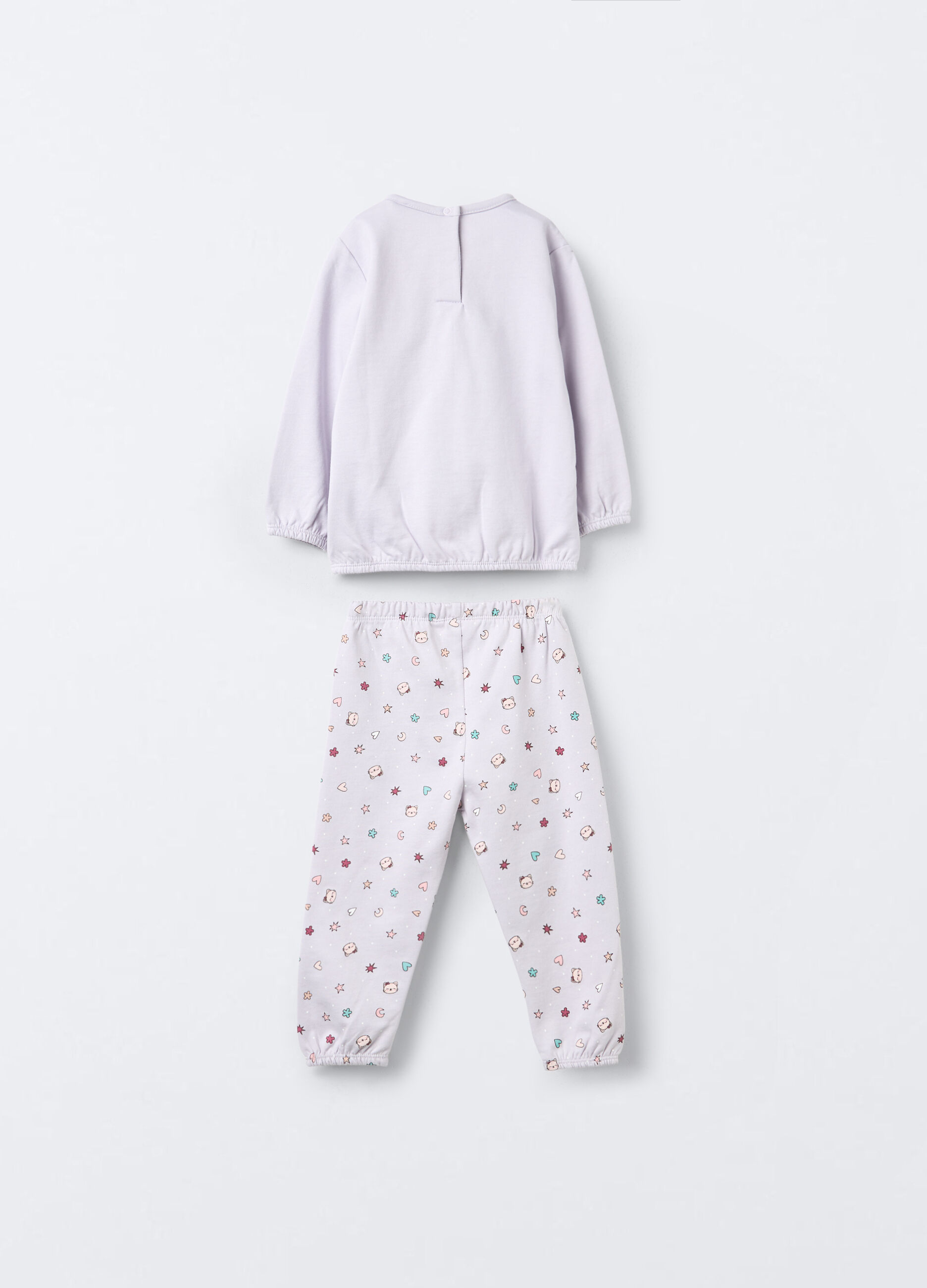Set pigiama lungo in felpa di puro cotone neonata_1