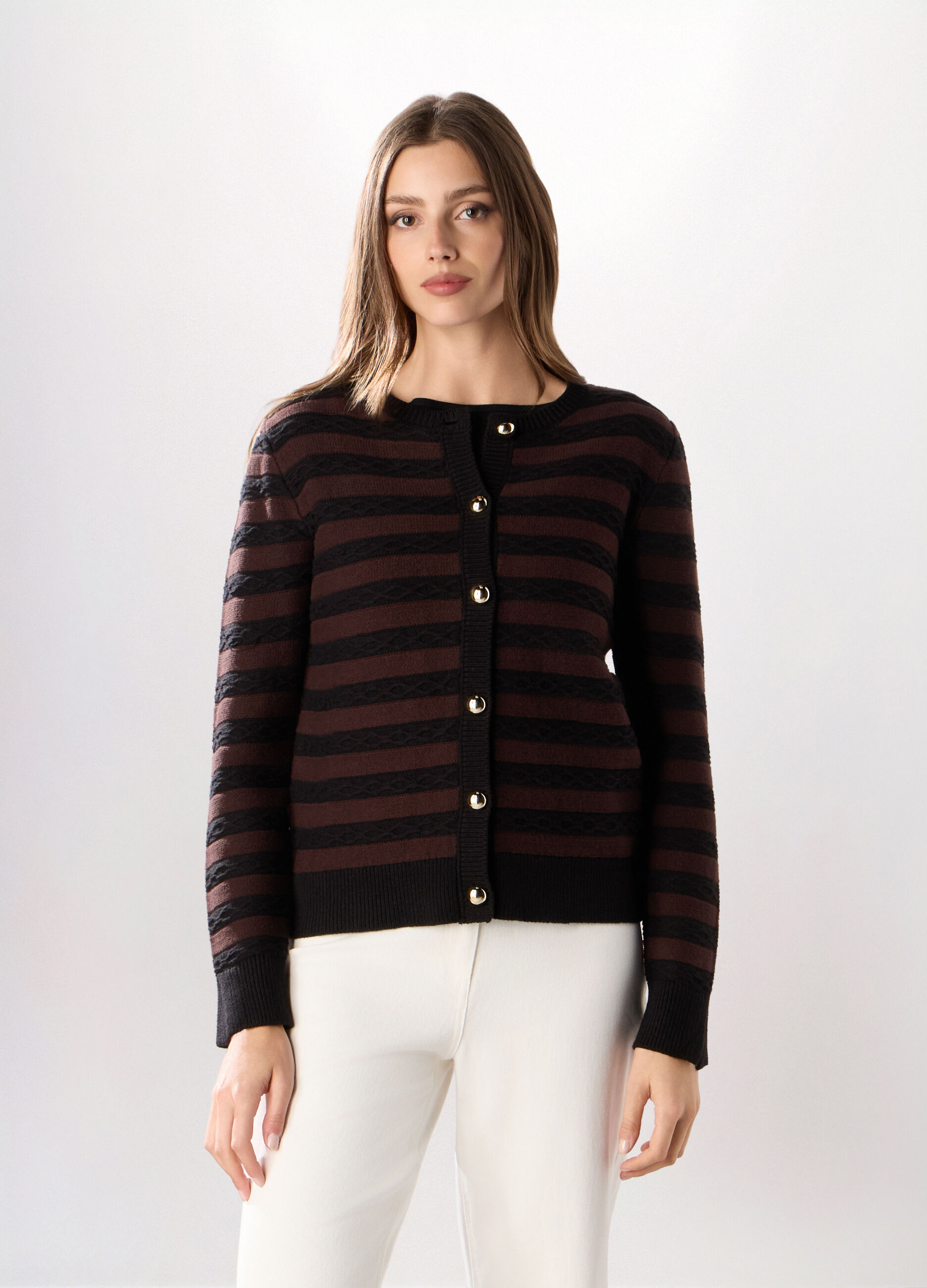 Cardigan tricot misto cotone donna_0