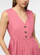 Vestito midi smanicato con scollo V in puro cotone donna_2