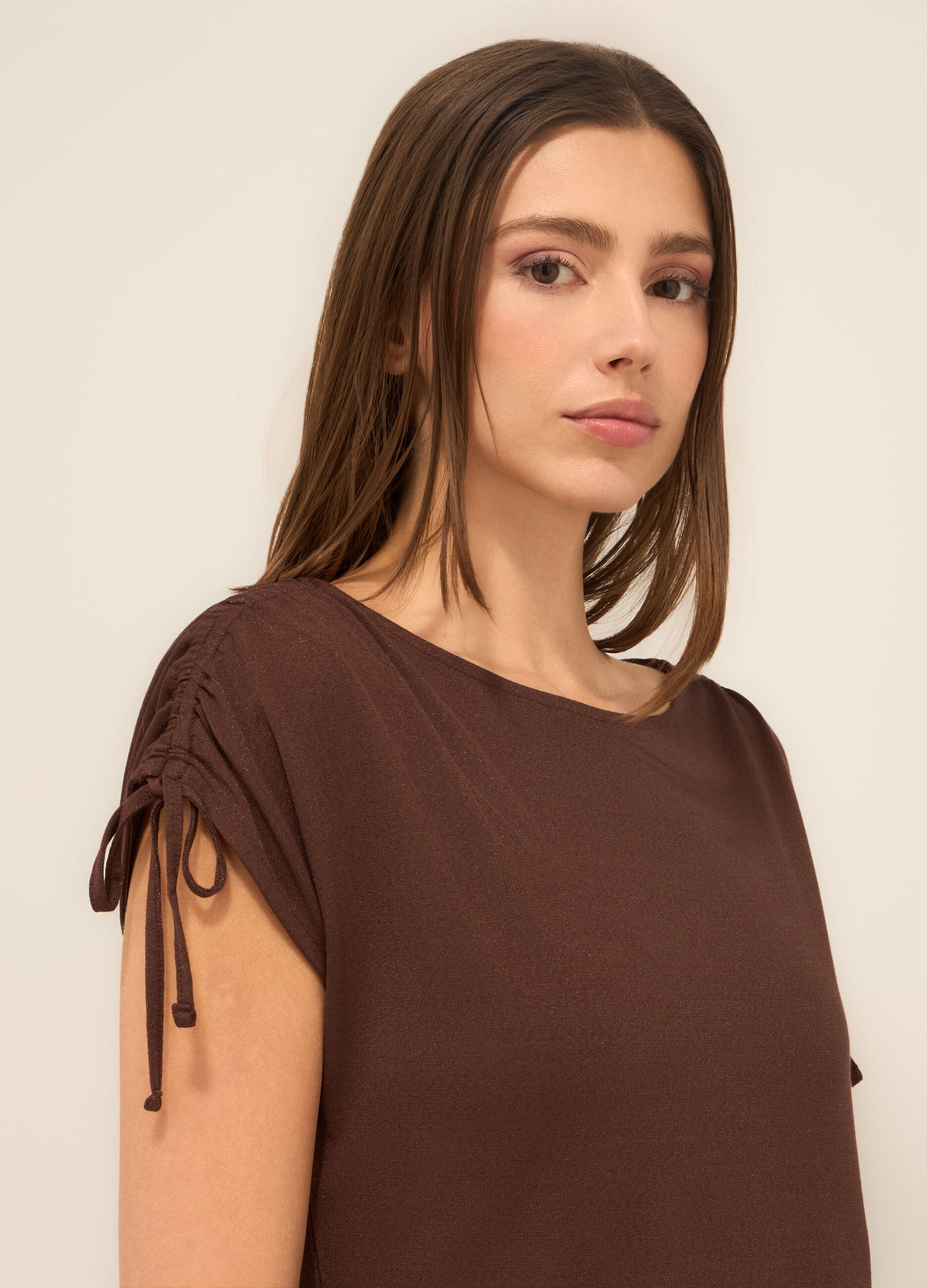 T-shirt misto viscosa con filo lurex donna_2