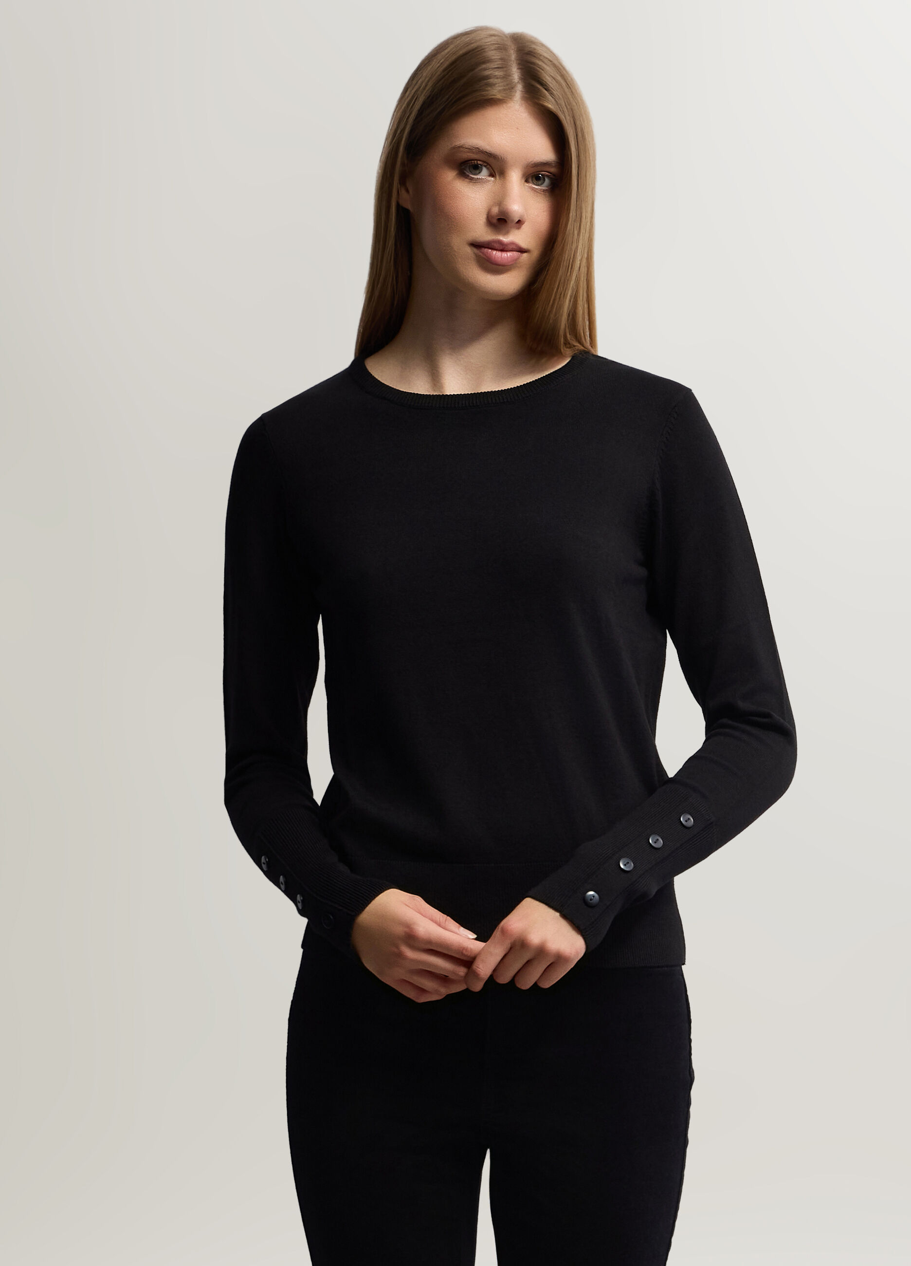 Maglia girocollo rasata donna_0