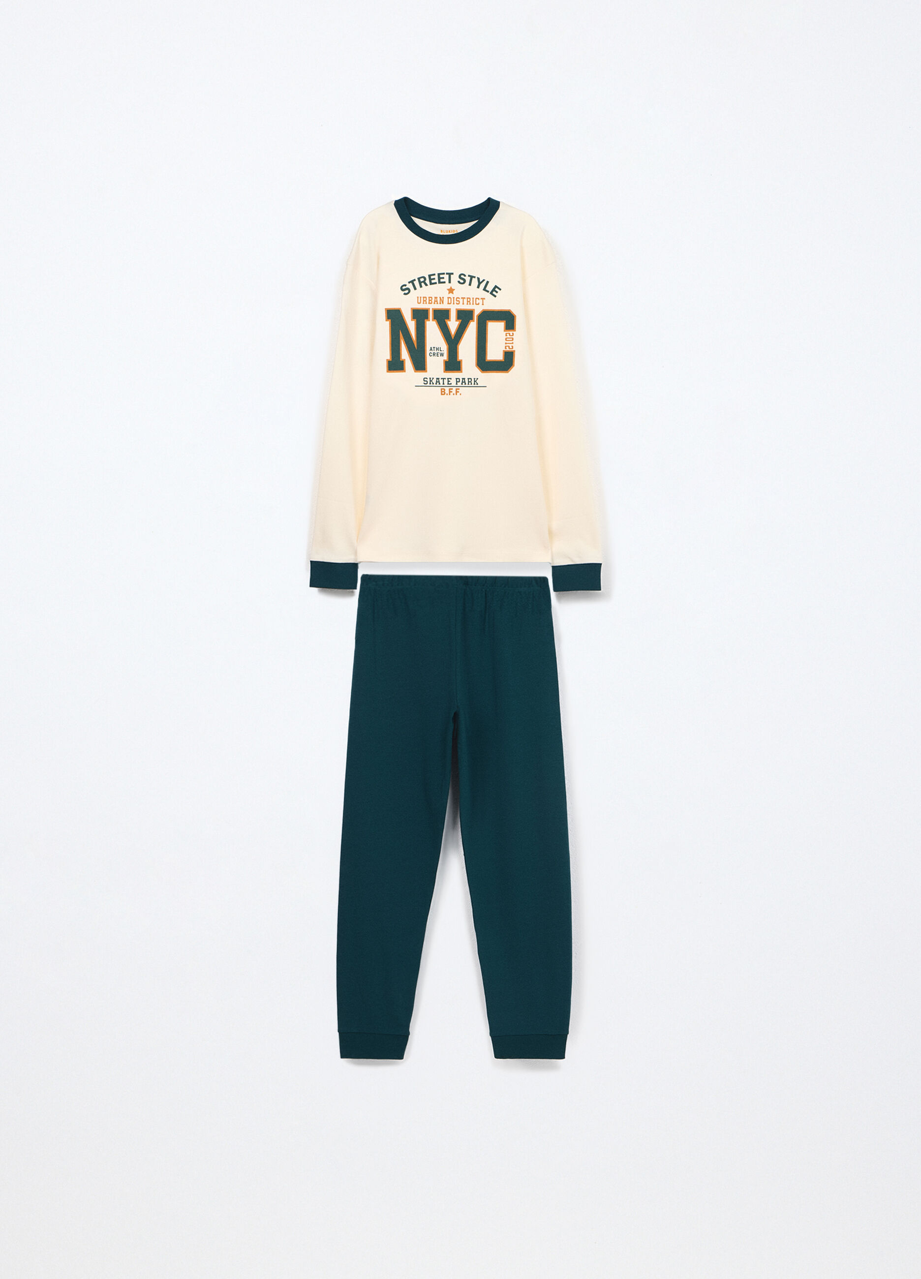 Set pigiama lungo in interlock di puro cotone ragazzo_0