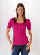 T-shirt in costina di cotone stretch donna_0