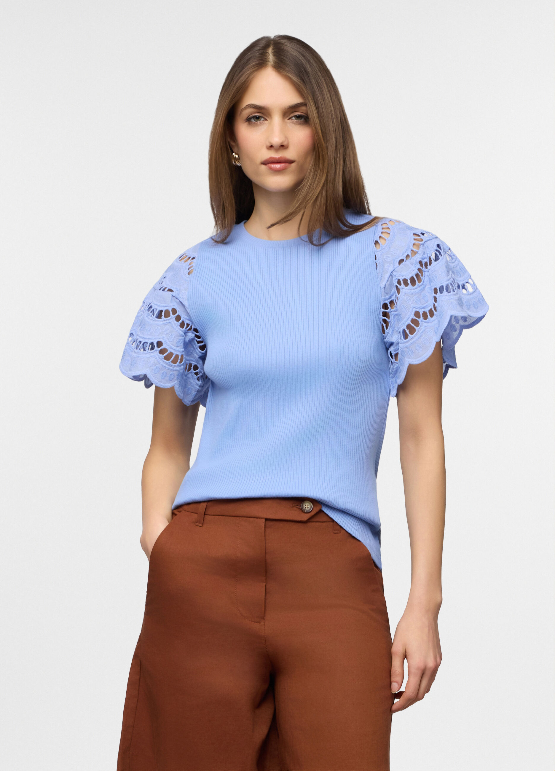 T-shirt girocollo stretch donna_0
