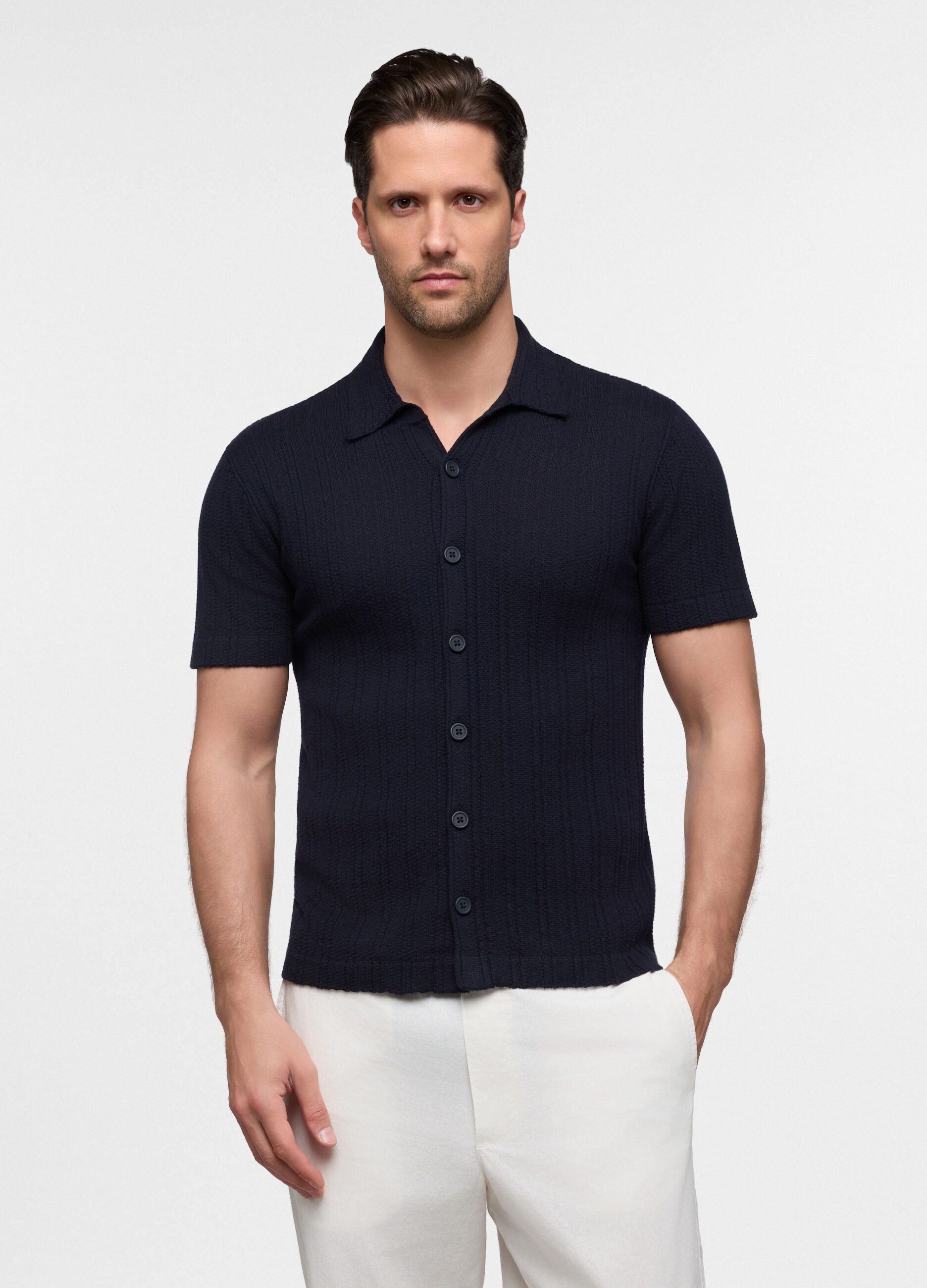 Polo a maniche corte in maglia uomo_0