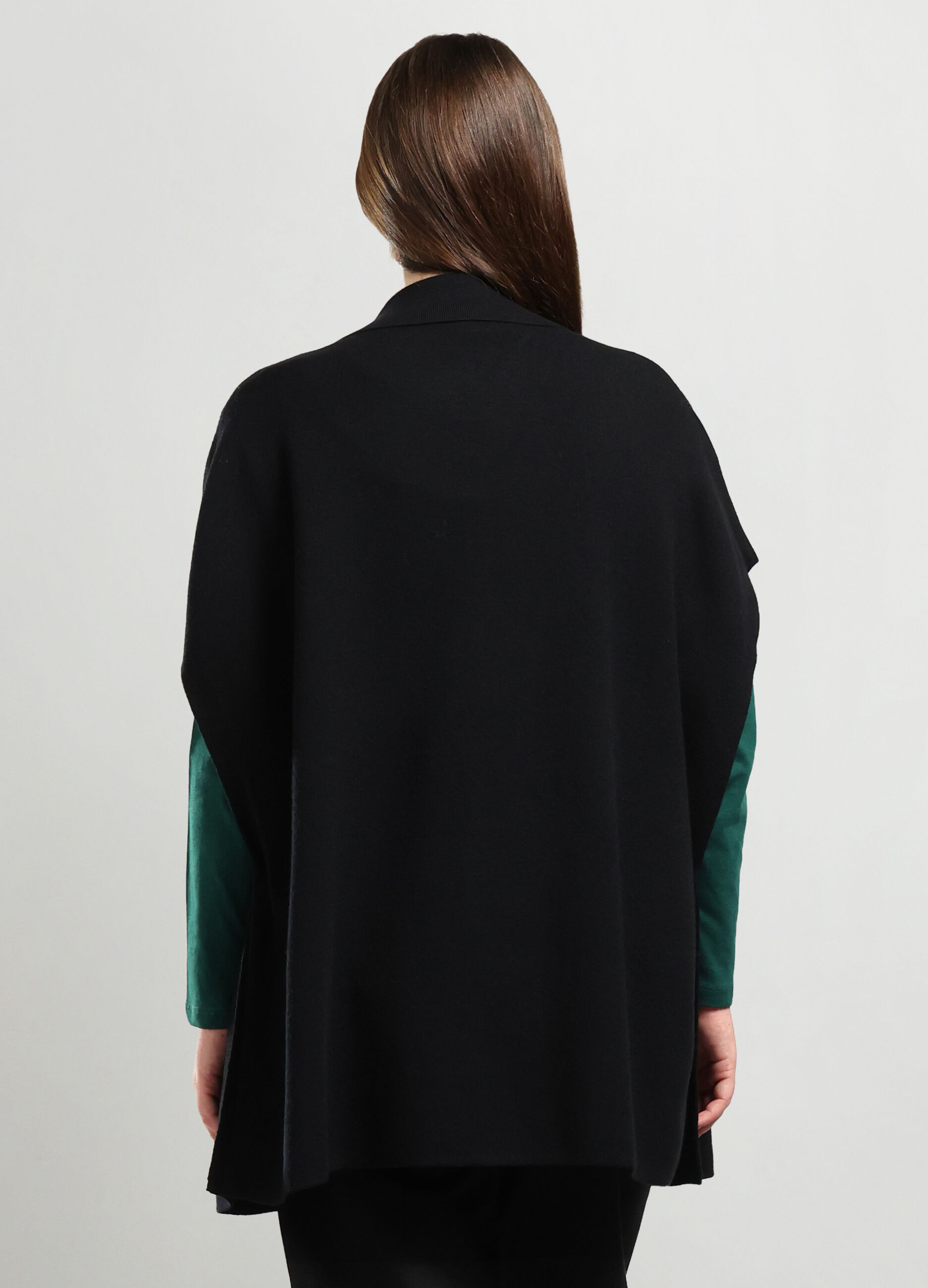 Cardigan smanicato tricot di misto viscosa donna curvy_1