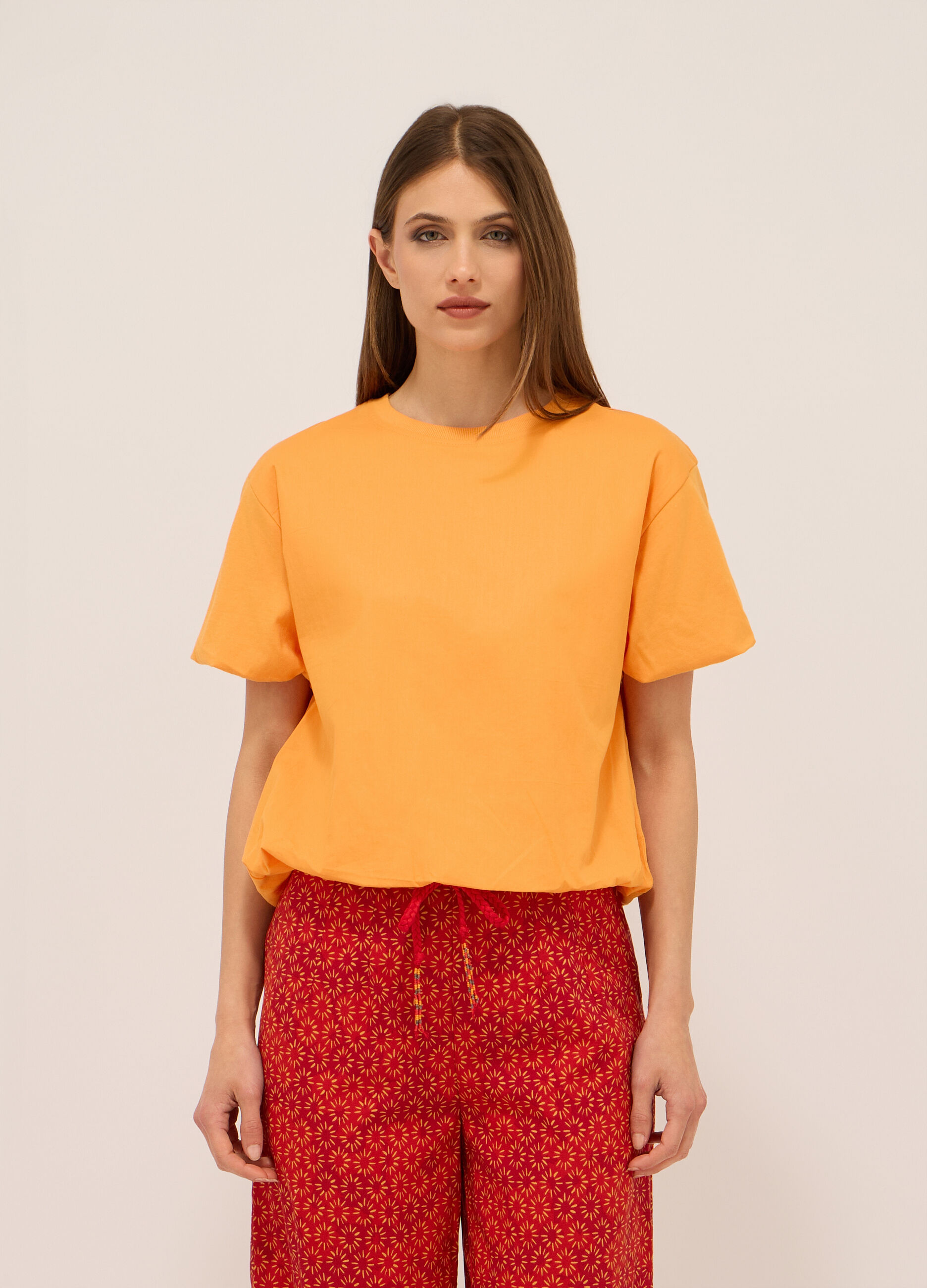 T-shirt in jersey di puro cotone donna_0