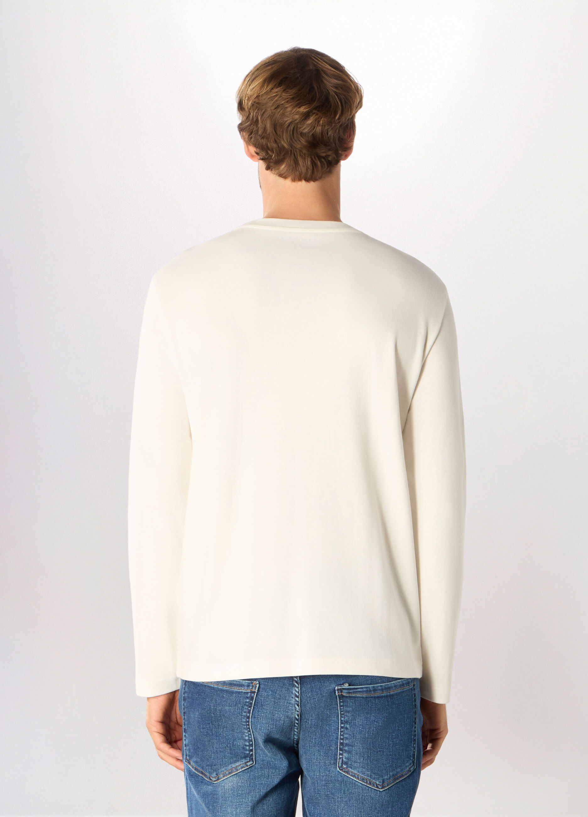 T-shirt a maniche lunghe in cotone uomo_1