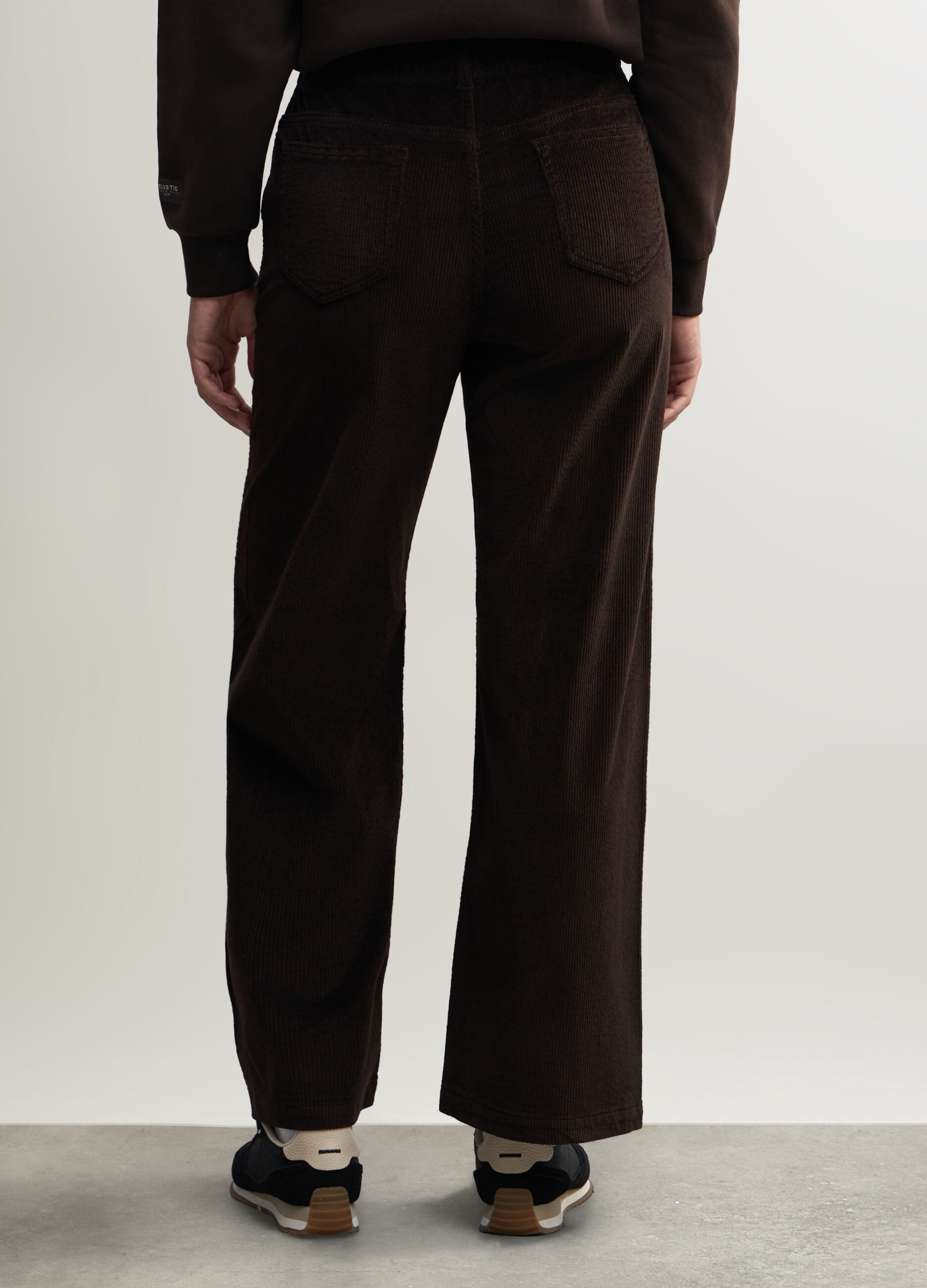 Pantaloni Wide Led in velluto a coste di cotone stretch donna_1