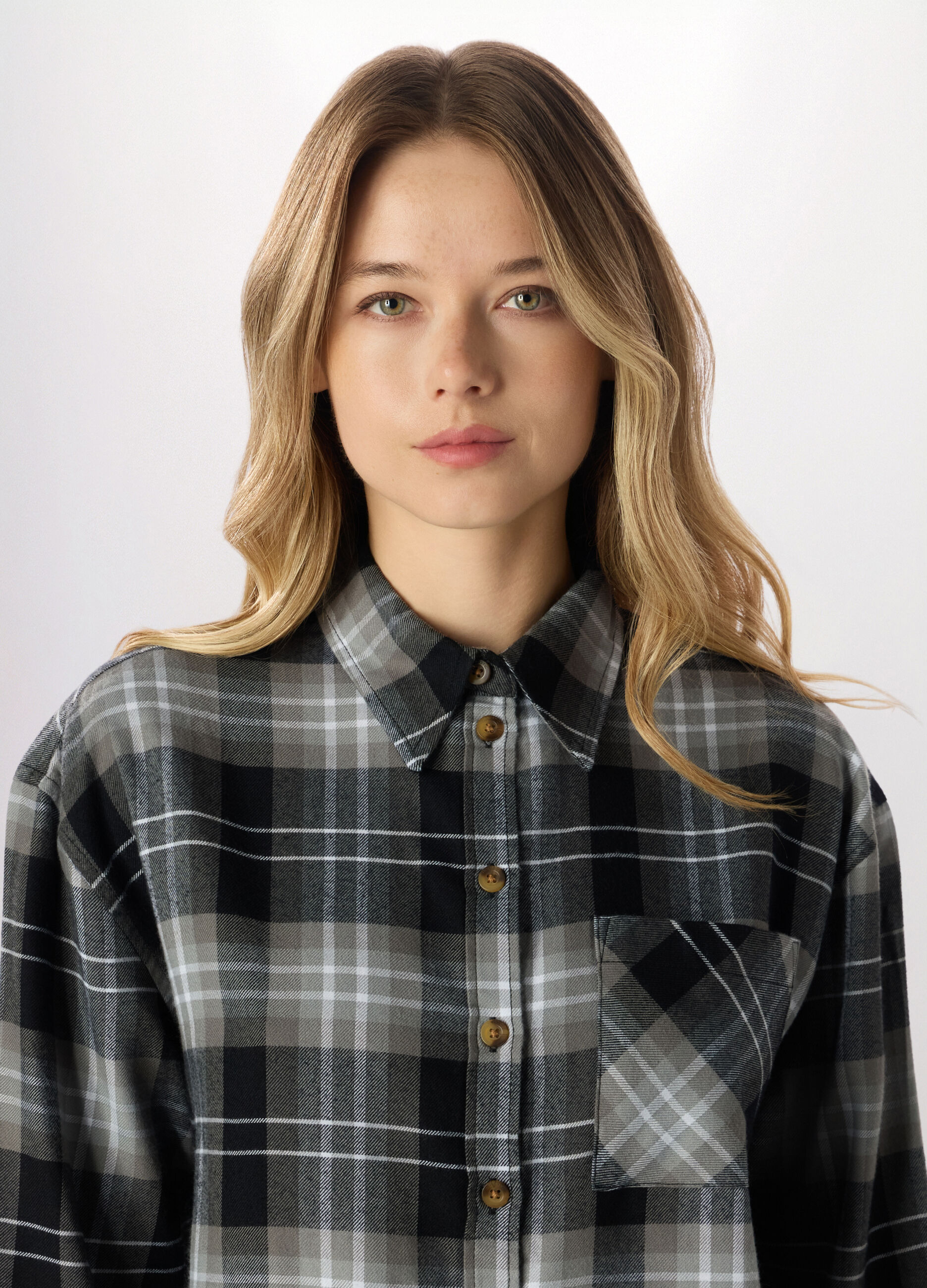 Camicia in flanella misto viscosa donna_2