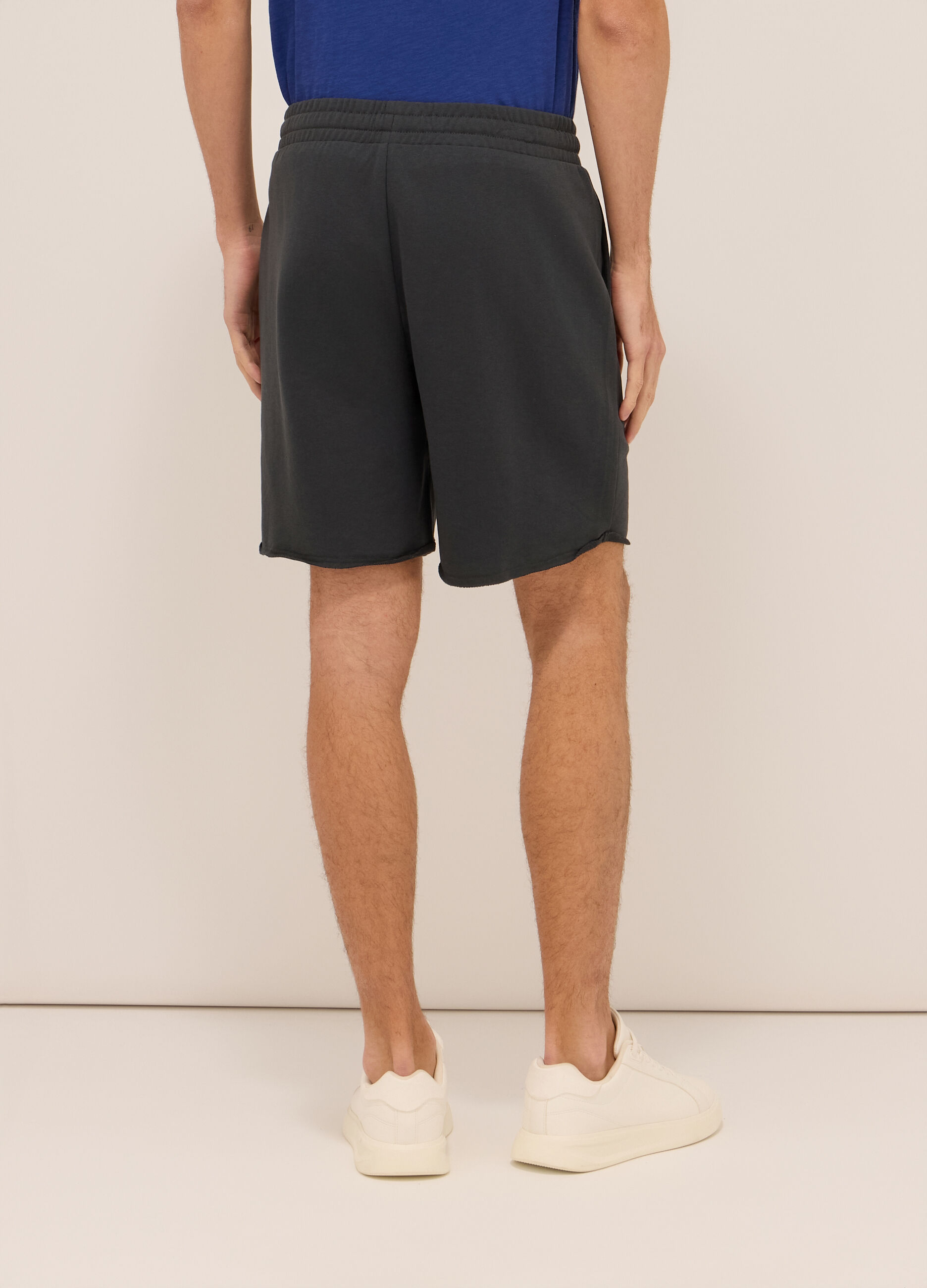 Shorts sportivi in felpa misto cotone uomo_1