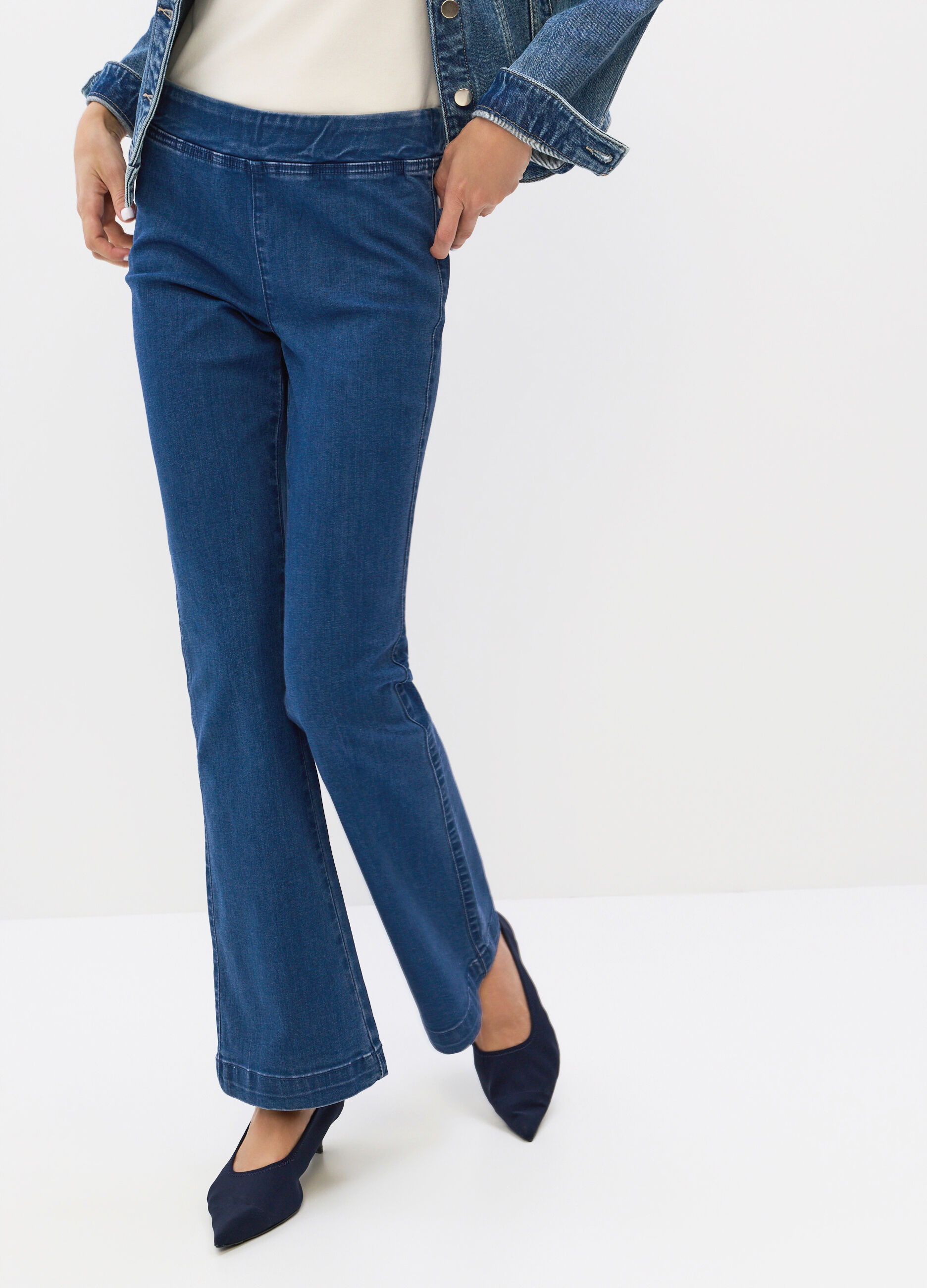 Jeggings Flare Fit in denim stretch misto cotone donna_2