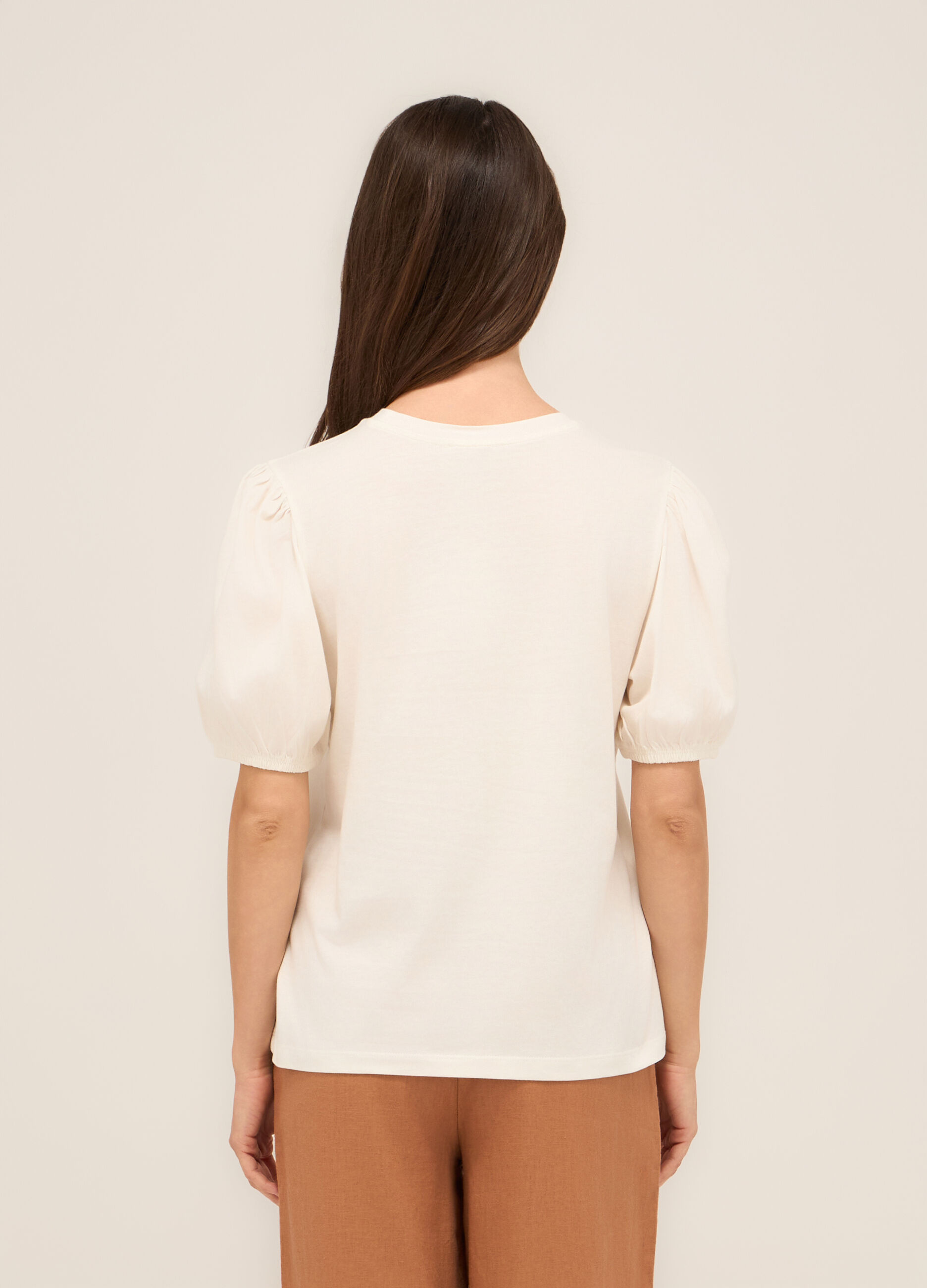 T-shirt in jersey di puro cotone donna_1
