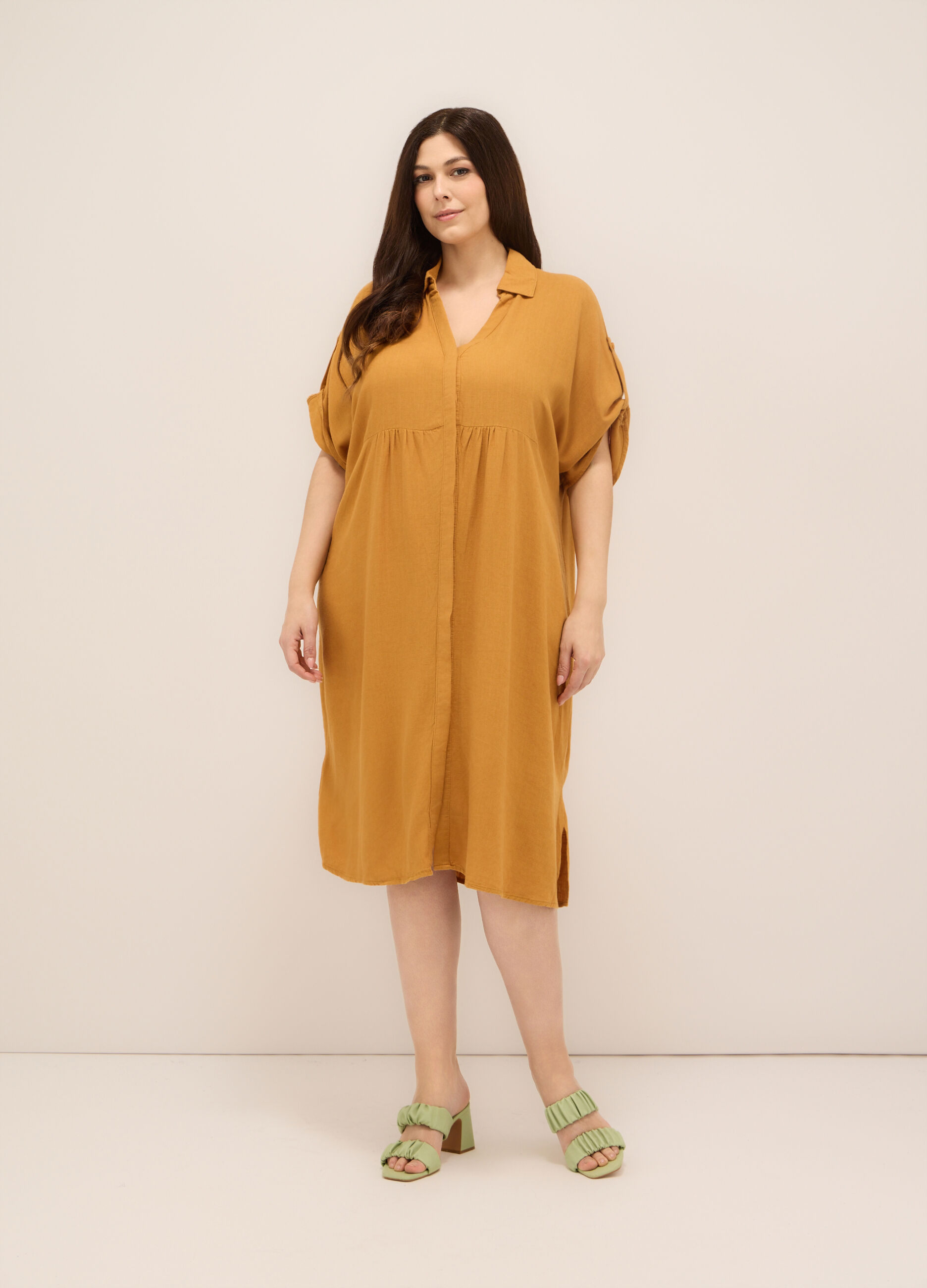 Vestito misto lino donna_0
