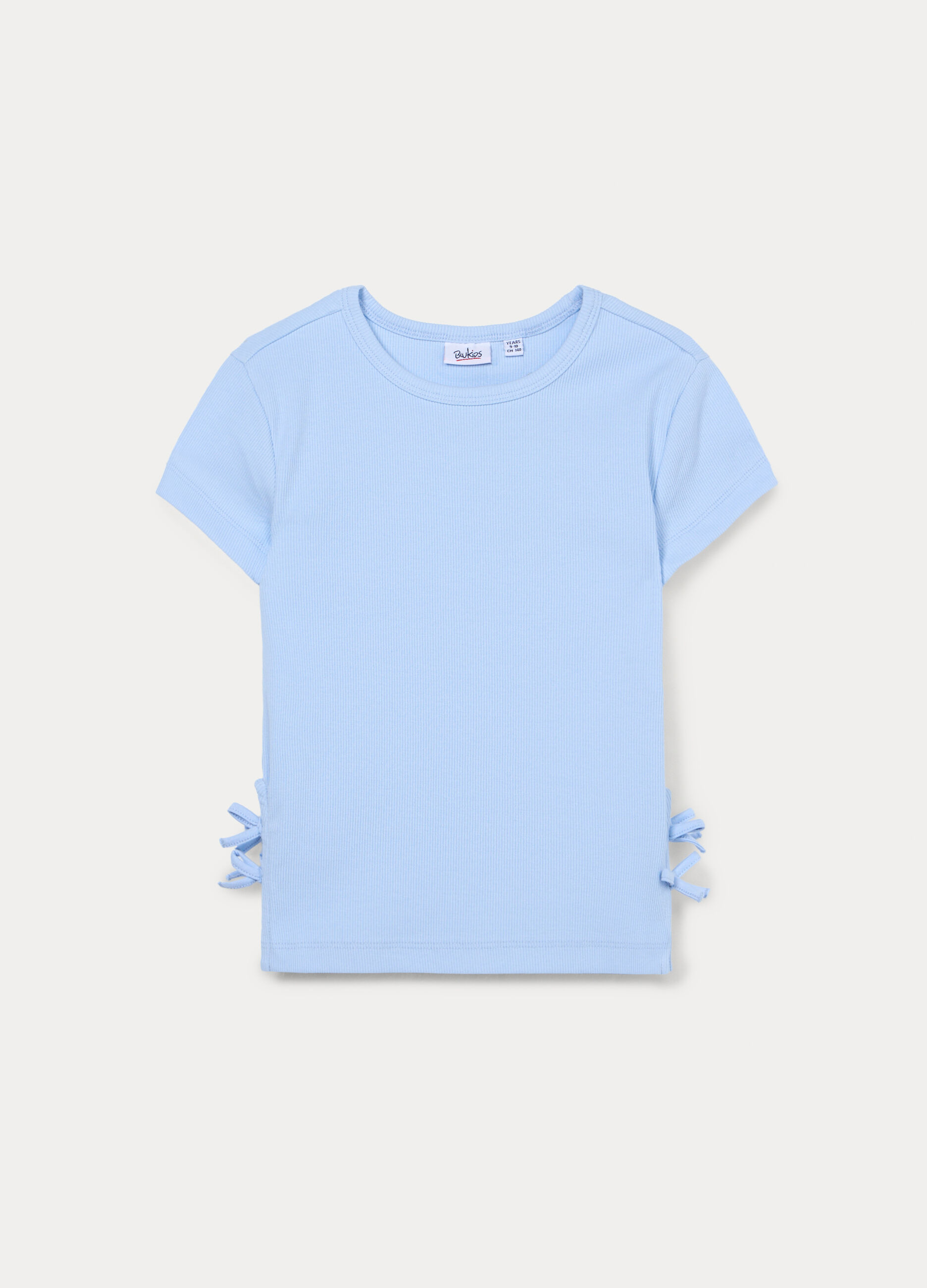 T-shirt in costina di cotone stretch ragazza_0