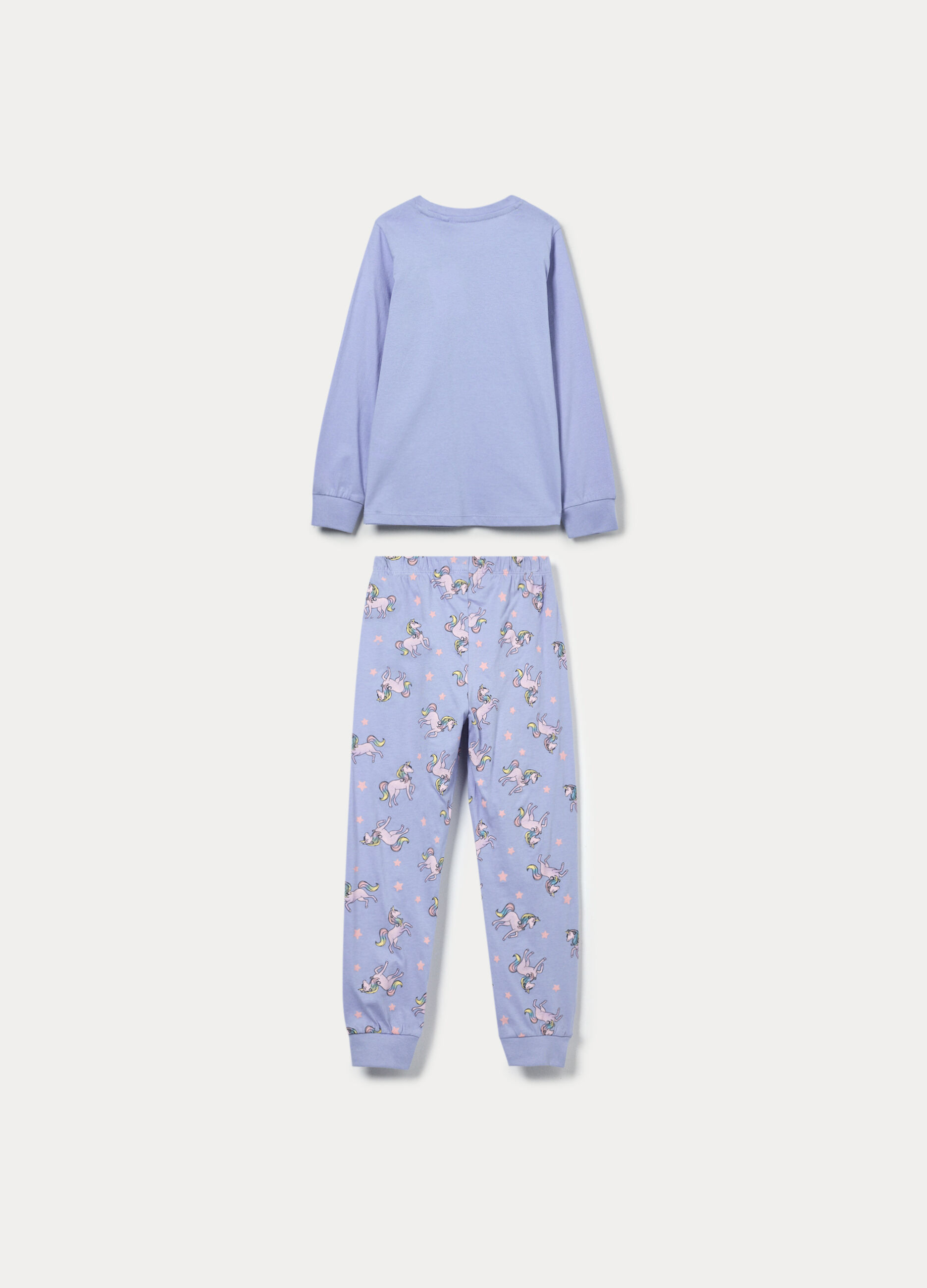 Set pigiama lungo in jersey di puro cotone bambina_1
