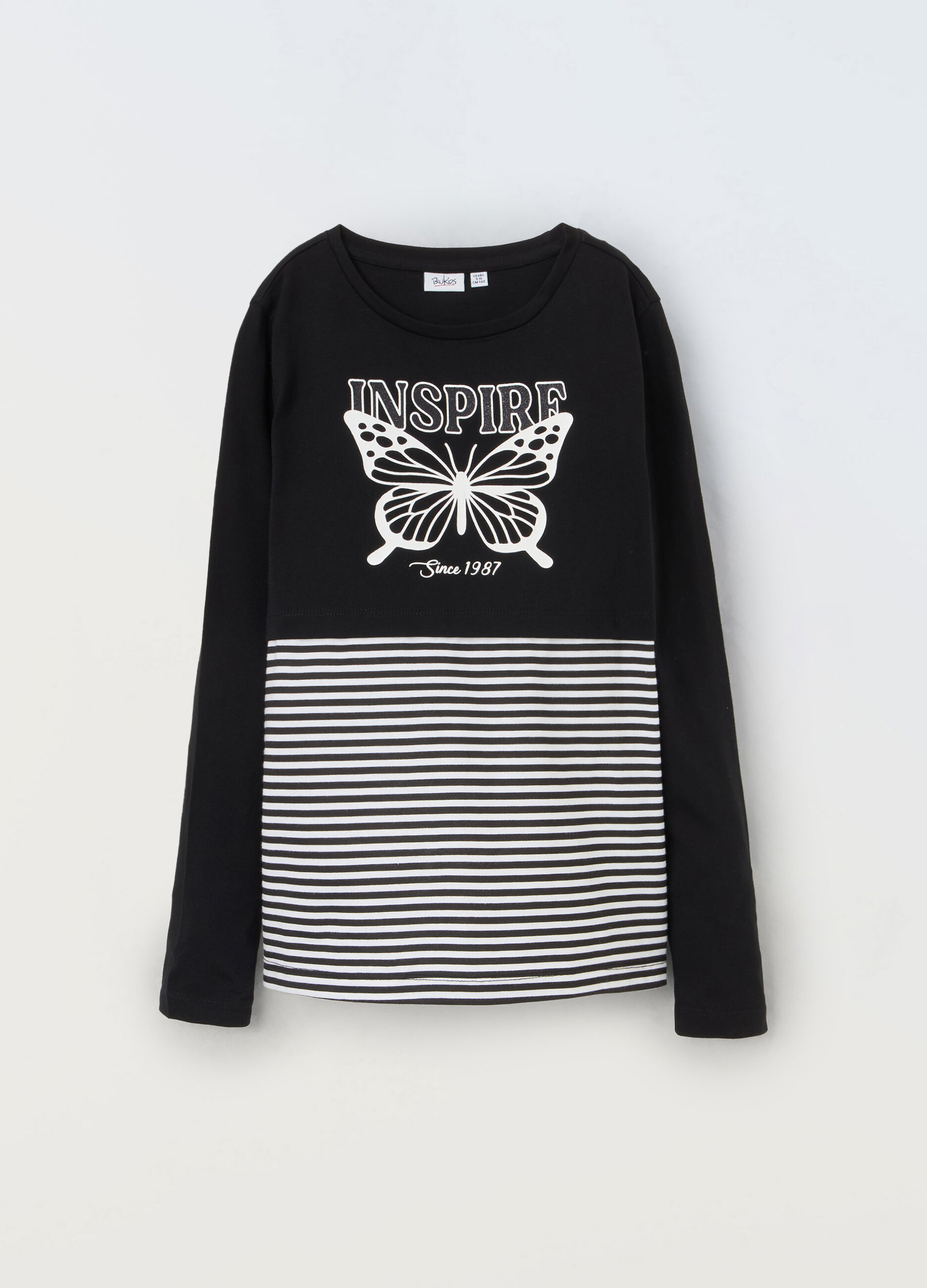 T-shirt in puro cotone con stampa ragazza_0