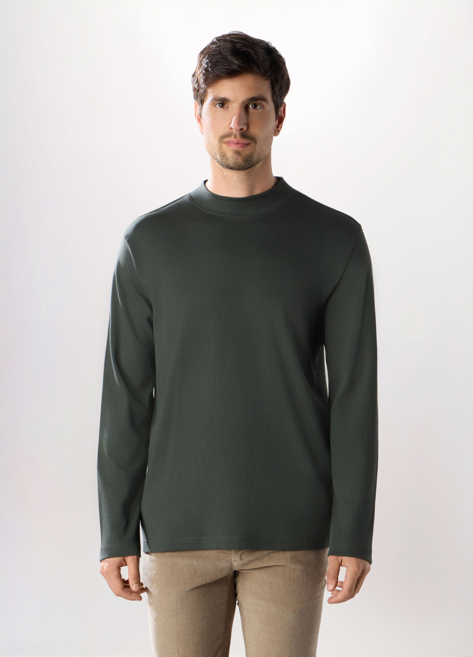 Maglia a maniche lunghe in interlock di cotone_0