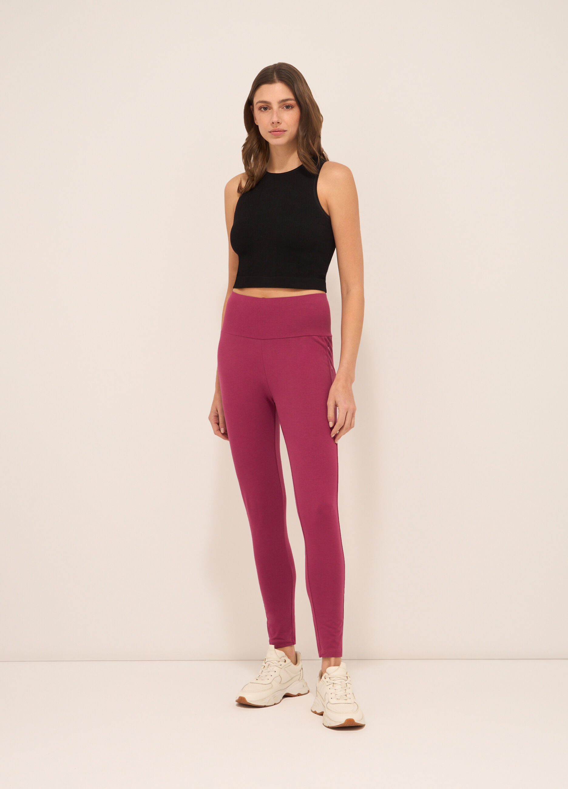 Leggings in cotone stretch donna_0