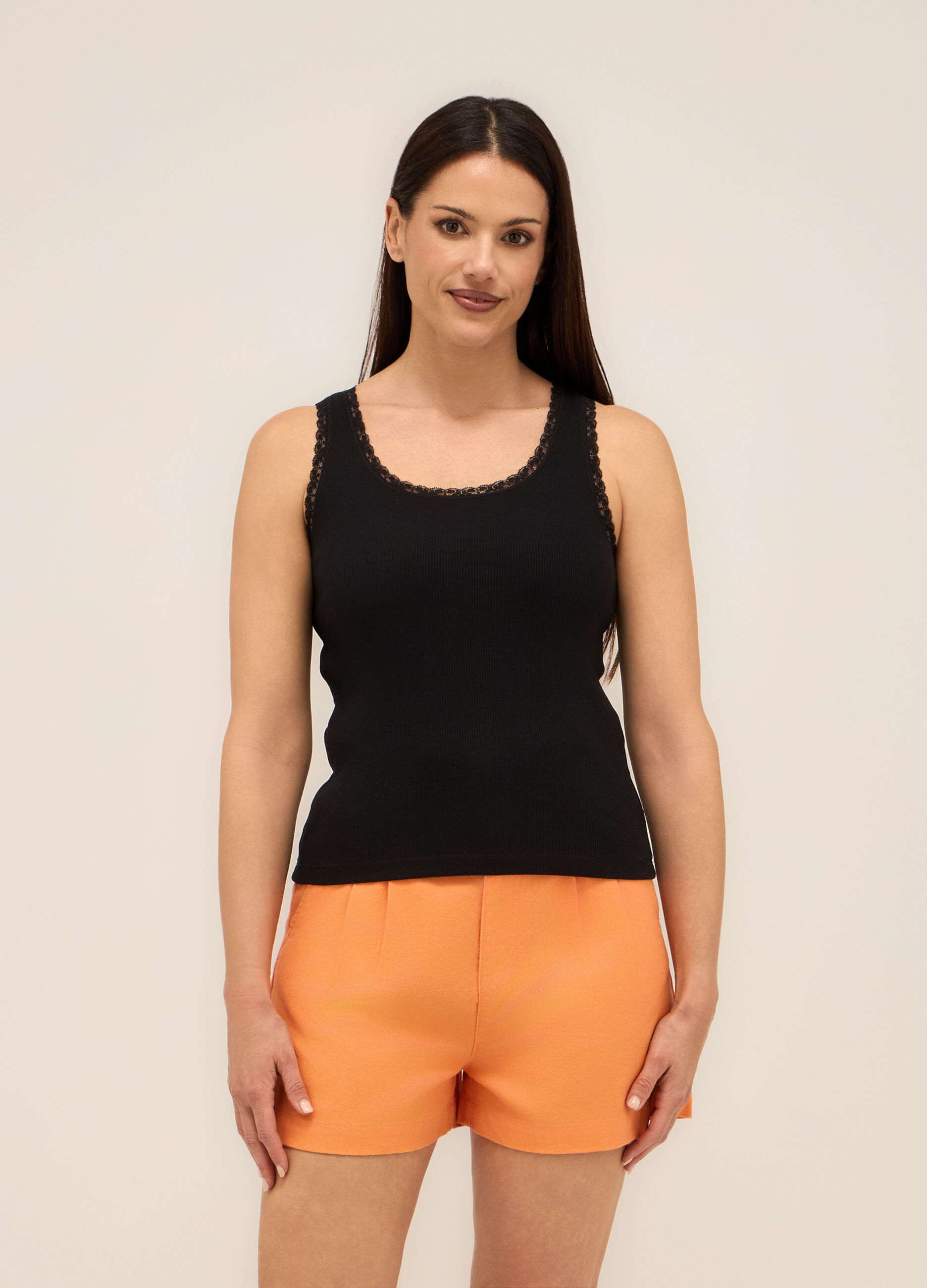 Canotta in jersey di misto cotone donna_0