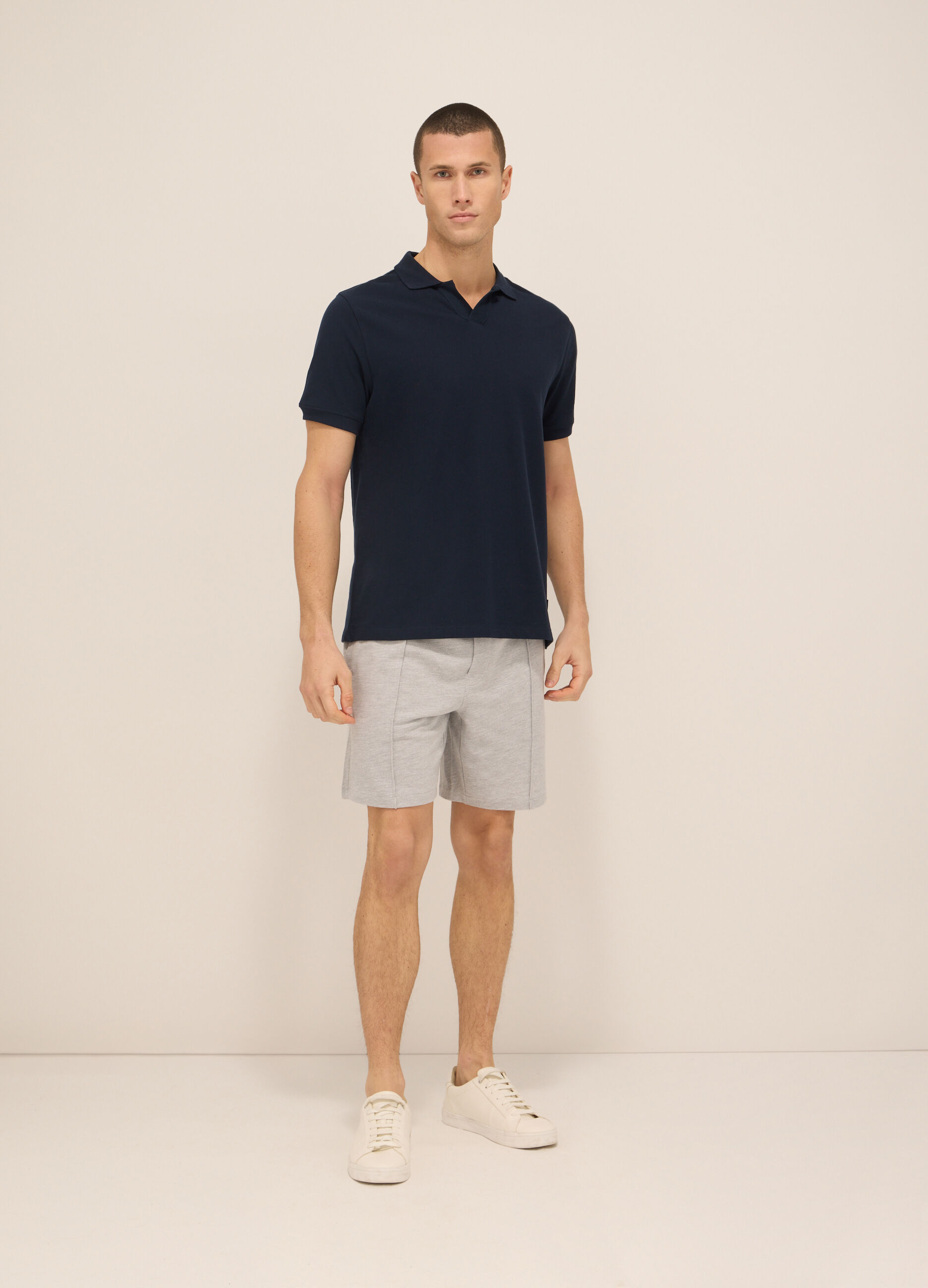 Bermuda in piquet di cotone uomo_0