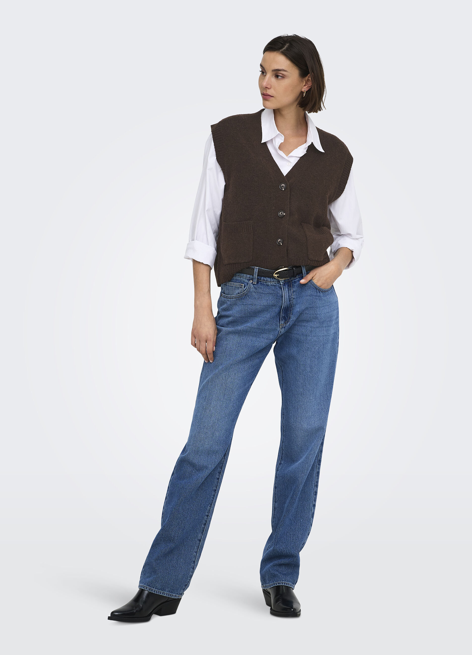 Cardigan in maglia con scollo a V_3