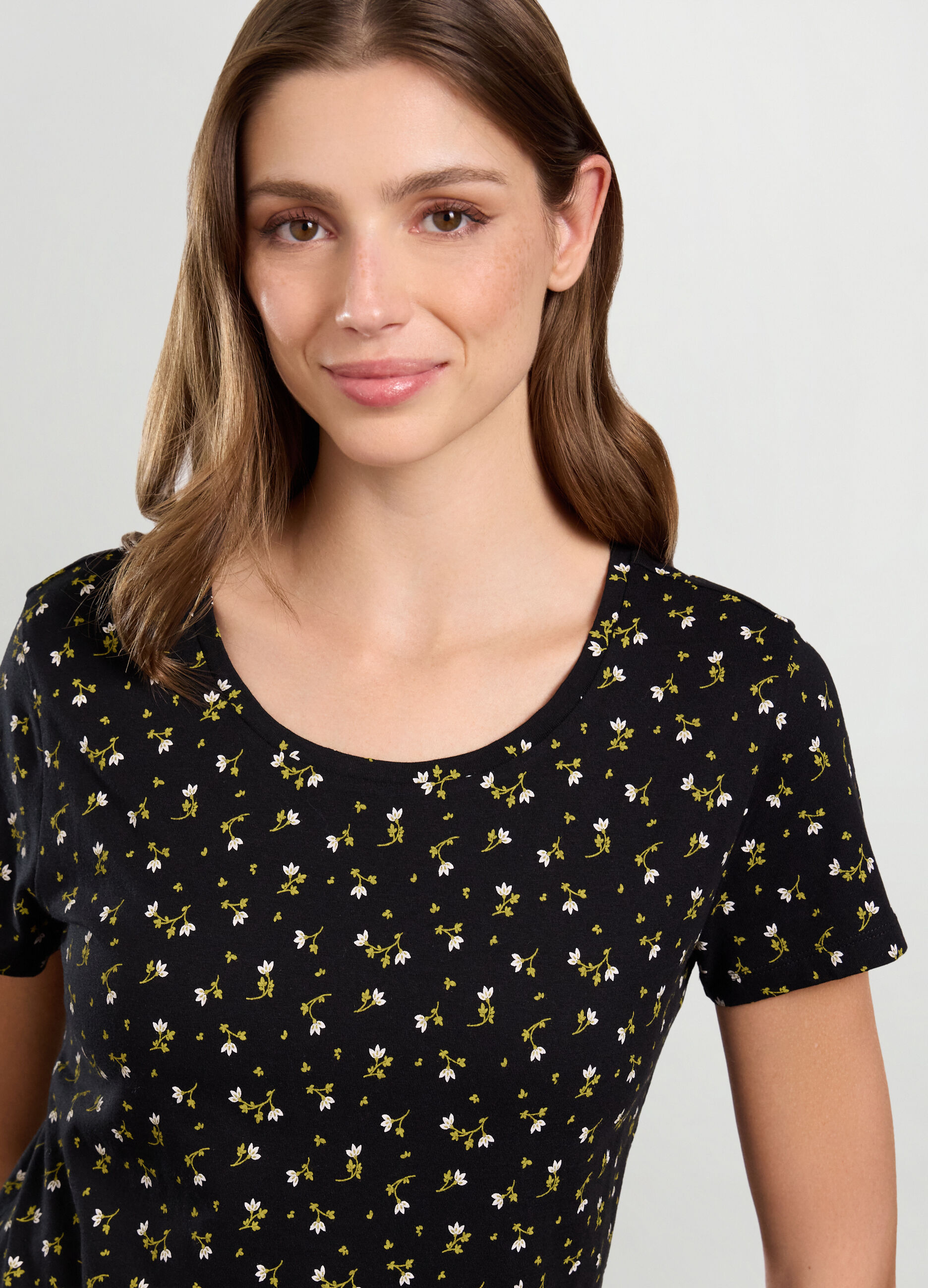 T-shirt in puro cotone con stampa donna_2
