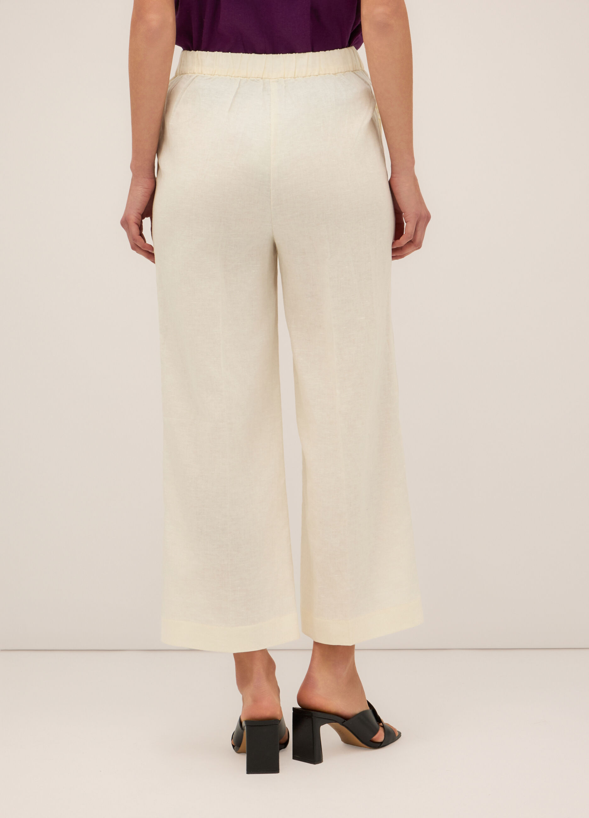 Pantaloni palazzo misto lino donna_1