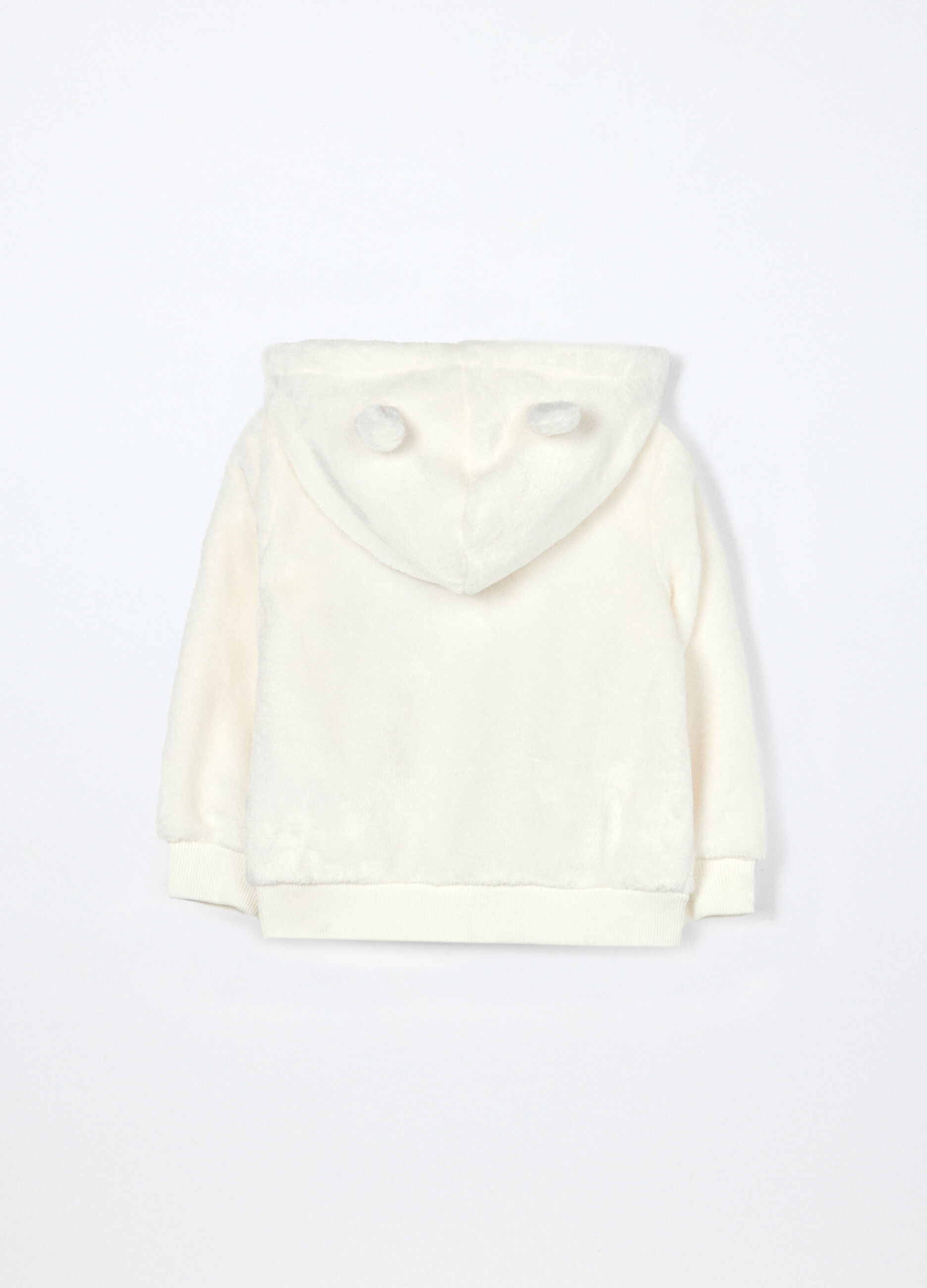 Felpa velour con cappuccio neonata_1