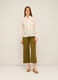 Pantaloni cropped in denim di puro cotone donna_0