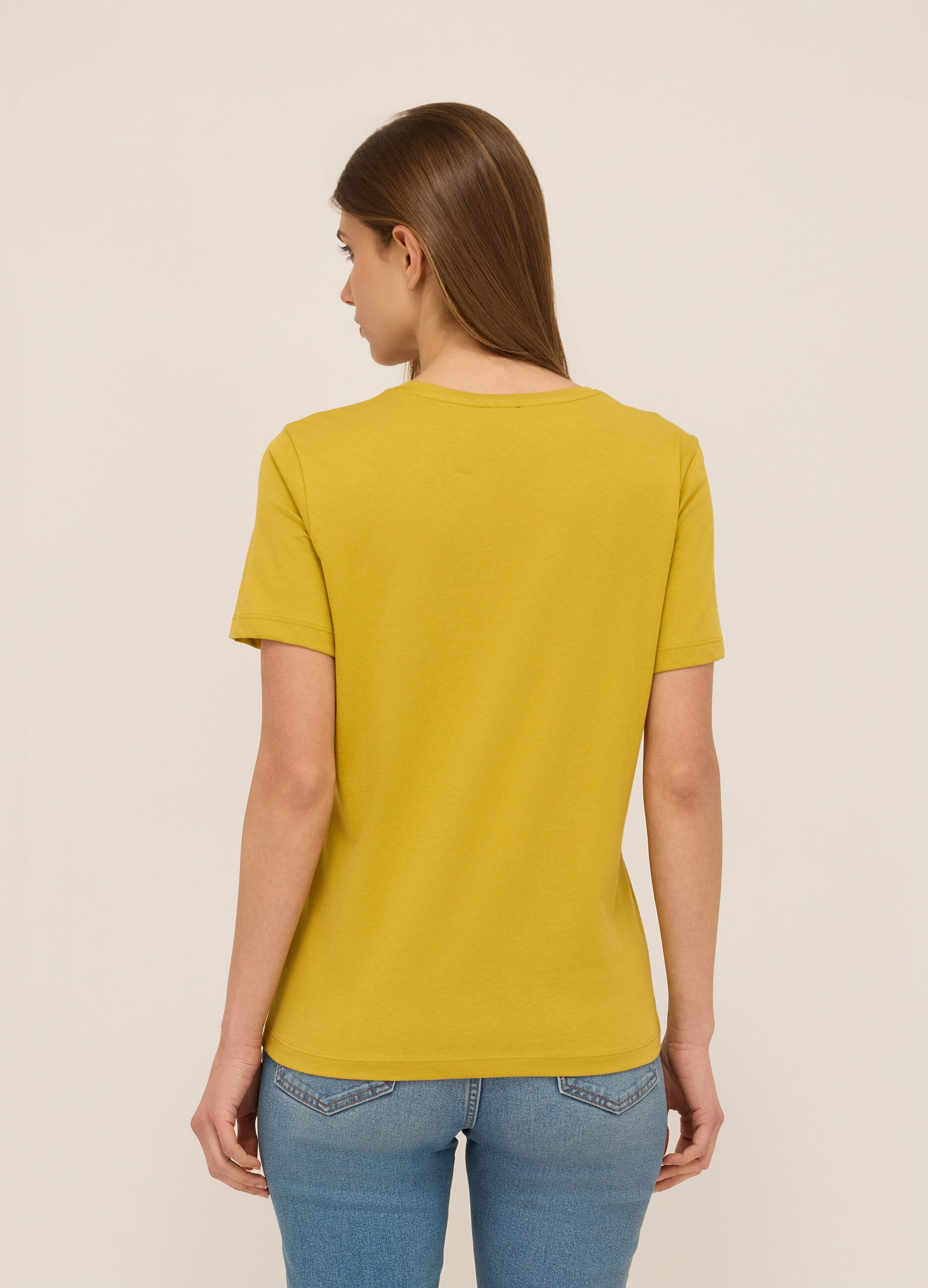 T-shirt in jersey di puro cotone donna_1