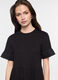 Abito corto a balze in costina di cotone stretch donna_2