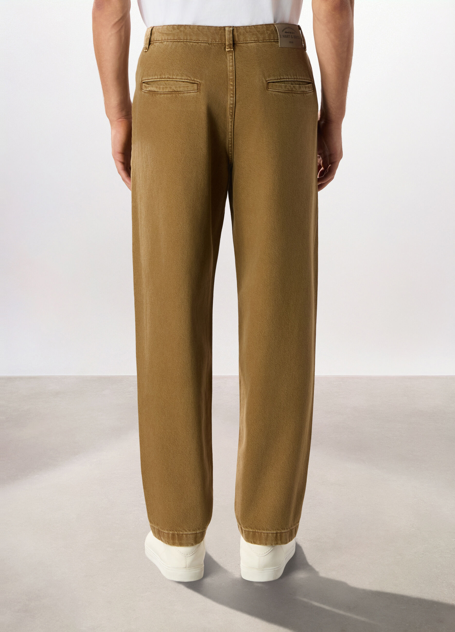 Pantalone chino oversize in denim di cotone uomo_1